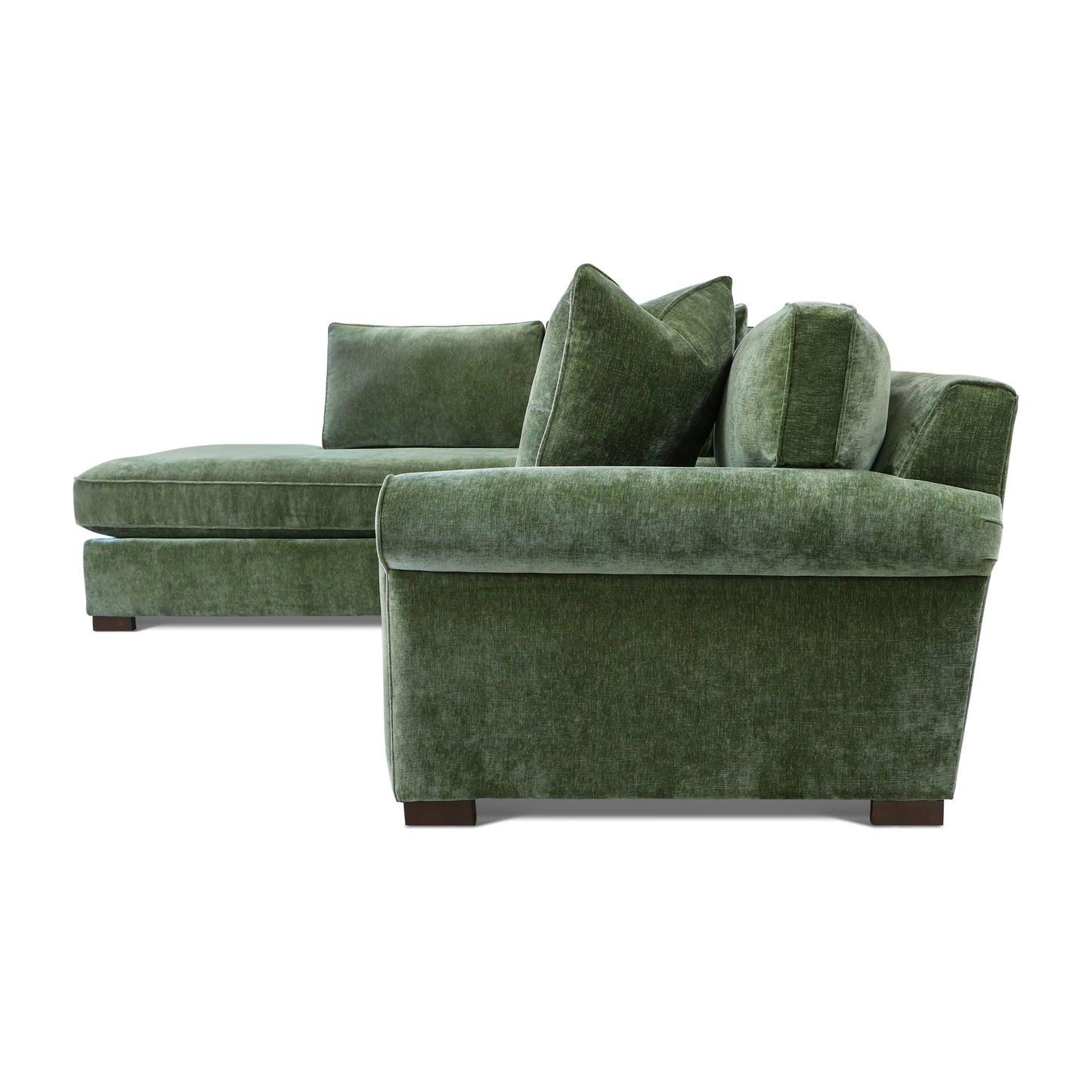 Berkley 113.5" Left-facing Bumper Sectional | Celest Green