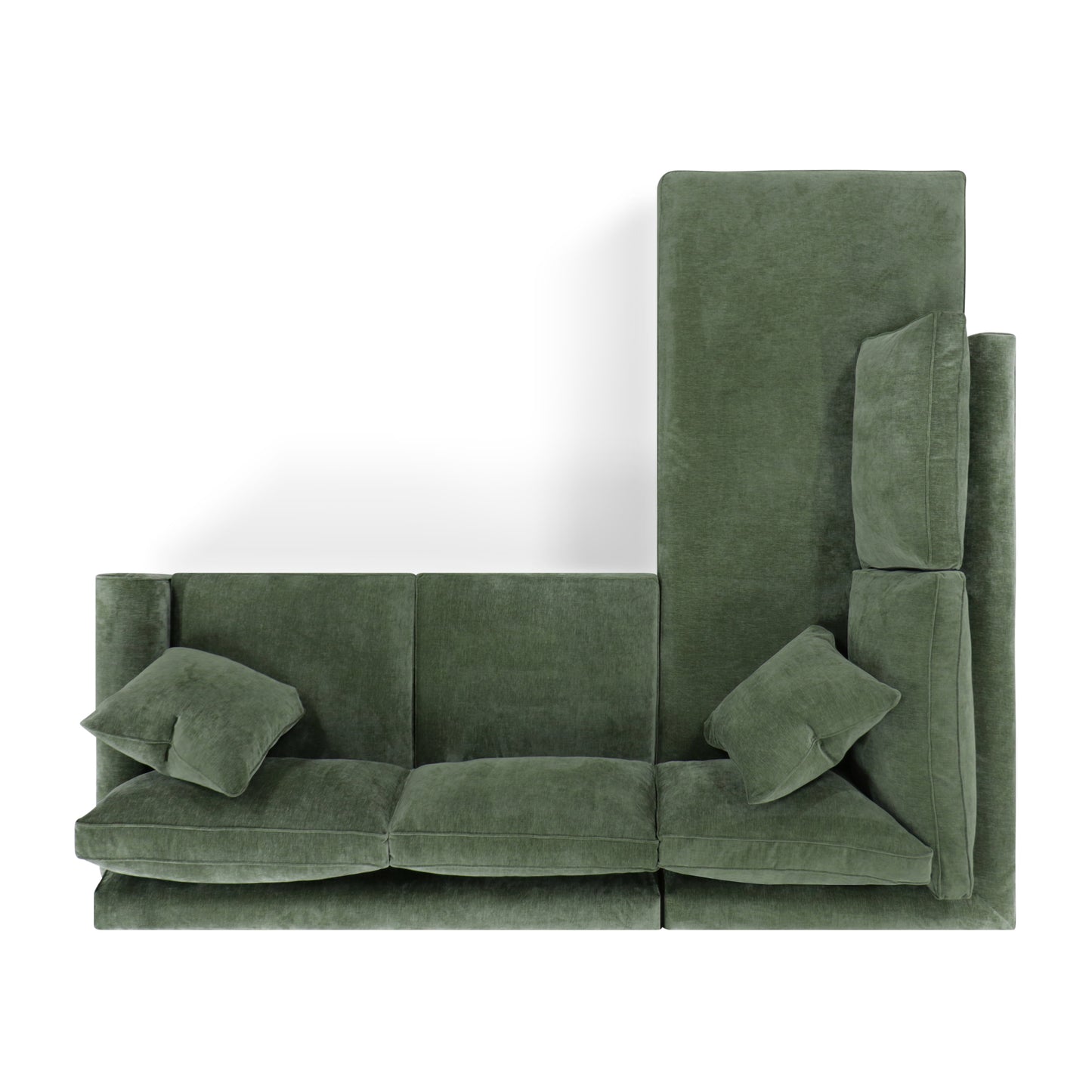 Berkley 113.5" Left-facing Bumper Sectional | Celest Green