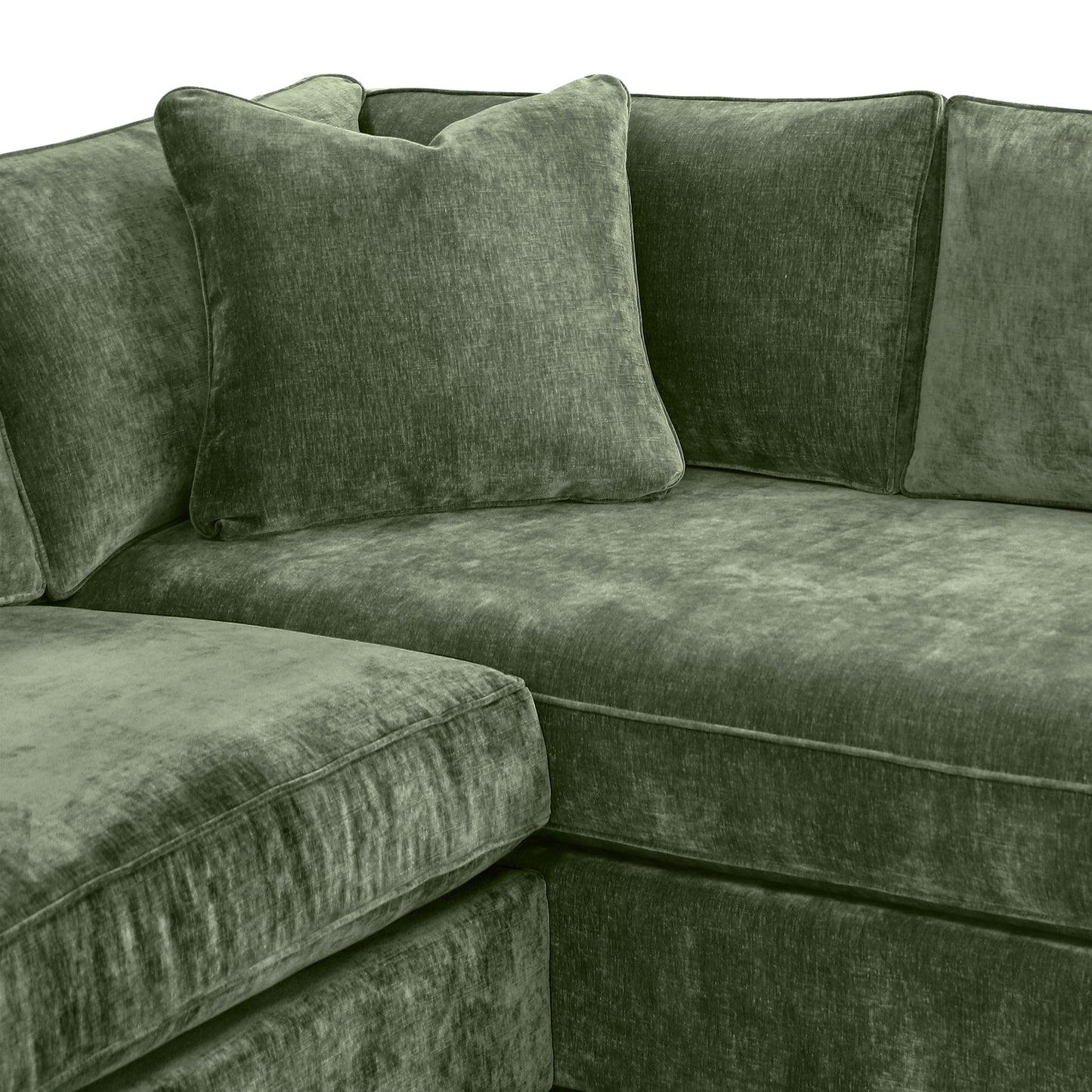Berkley 113.5" Right-facing Bumper Sectional | Celest Green