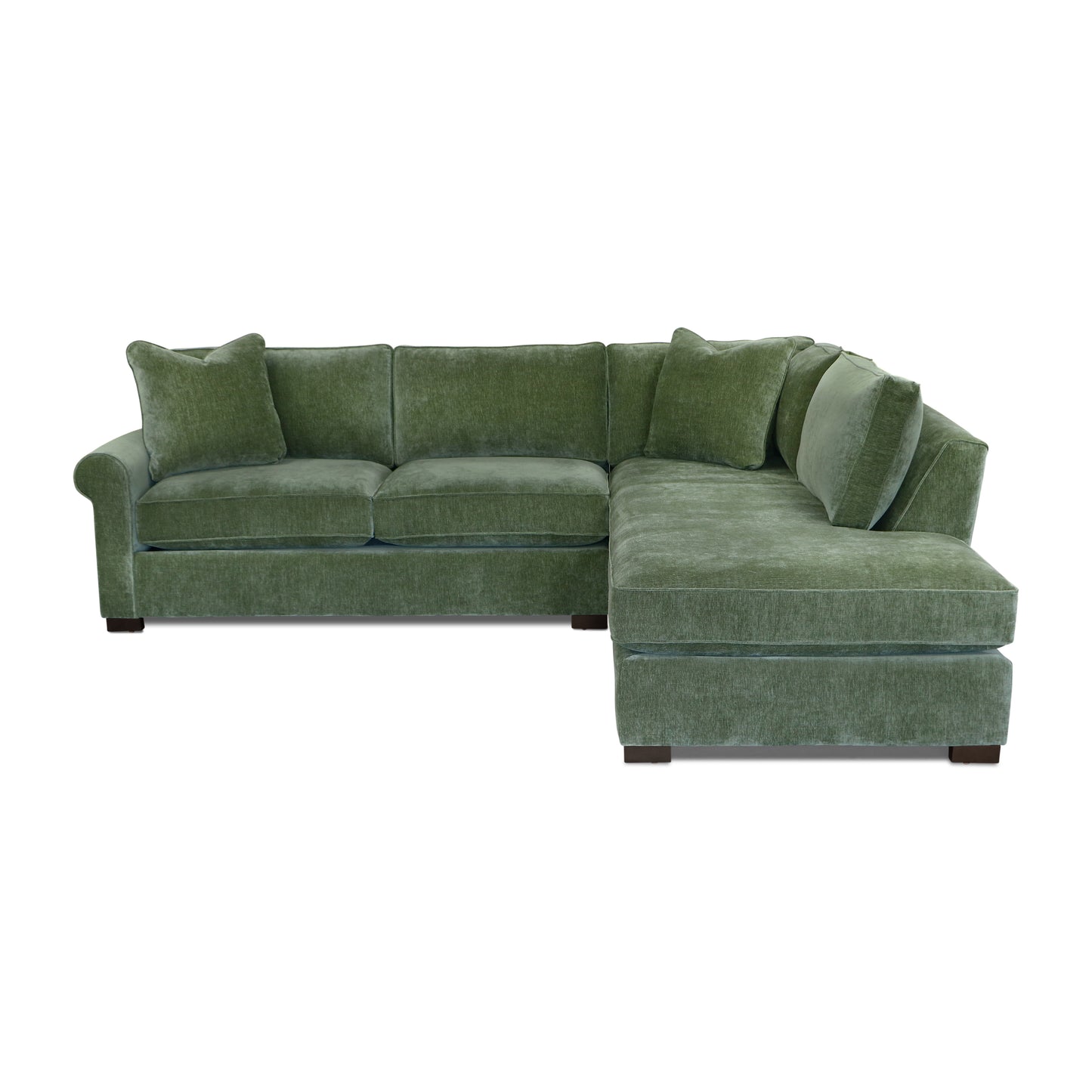 Berkley 113.5" Right-facing Bumper Sectional | Celest Green