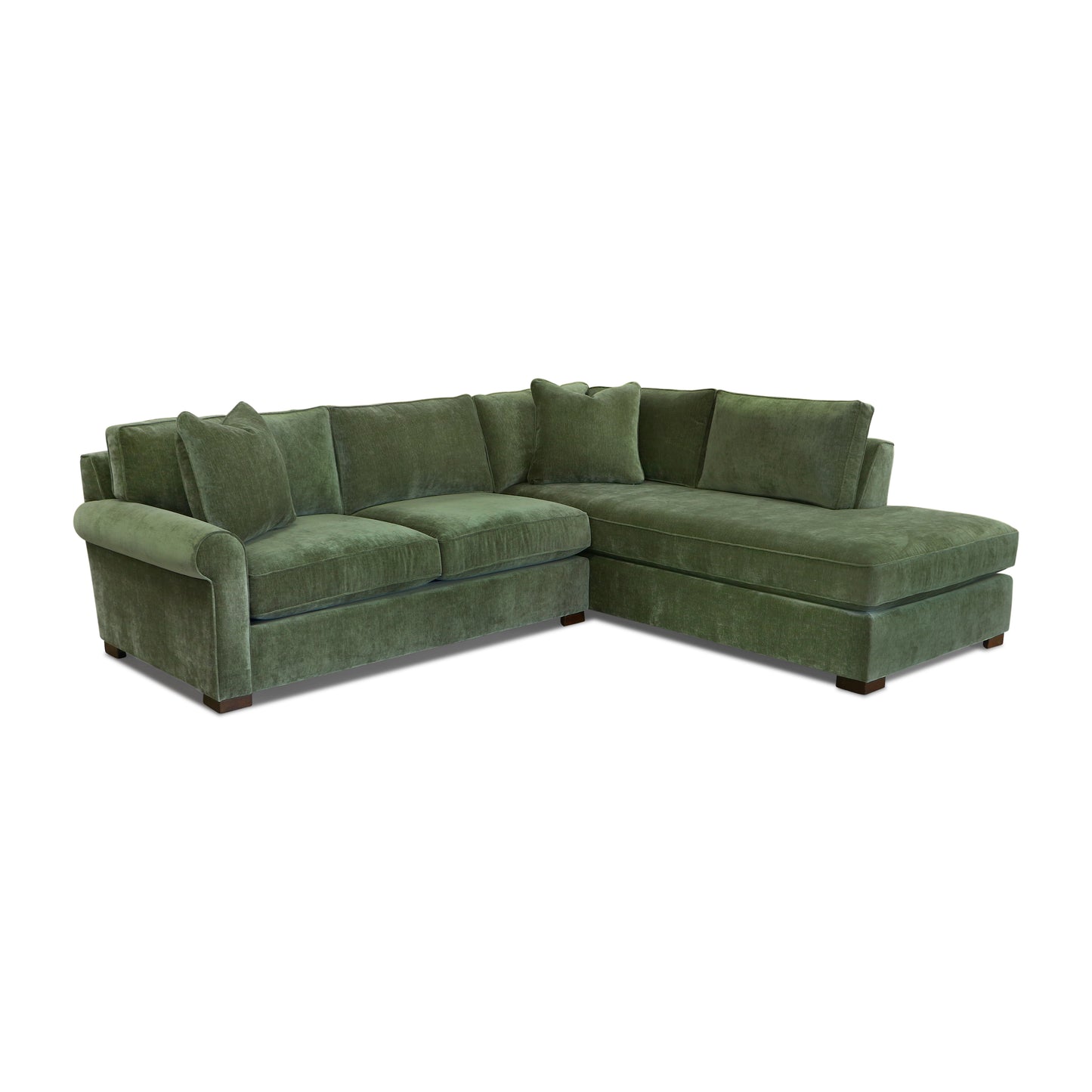 Berkley 113.5" Right-facing Bumper Sectional | Celest Green