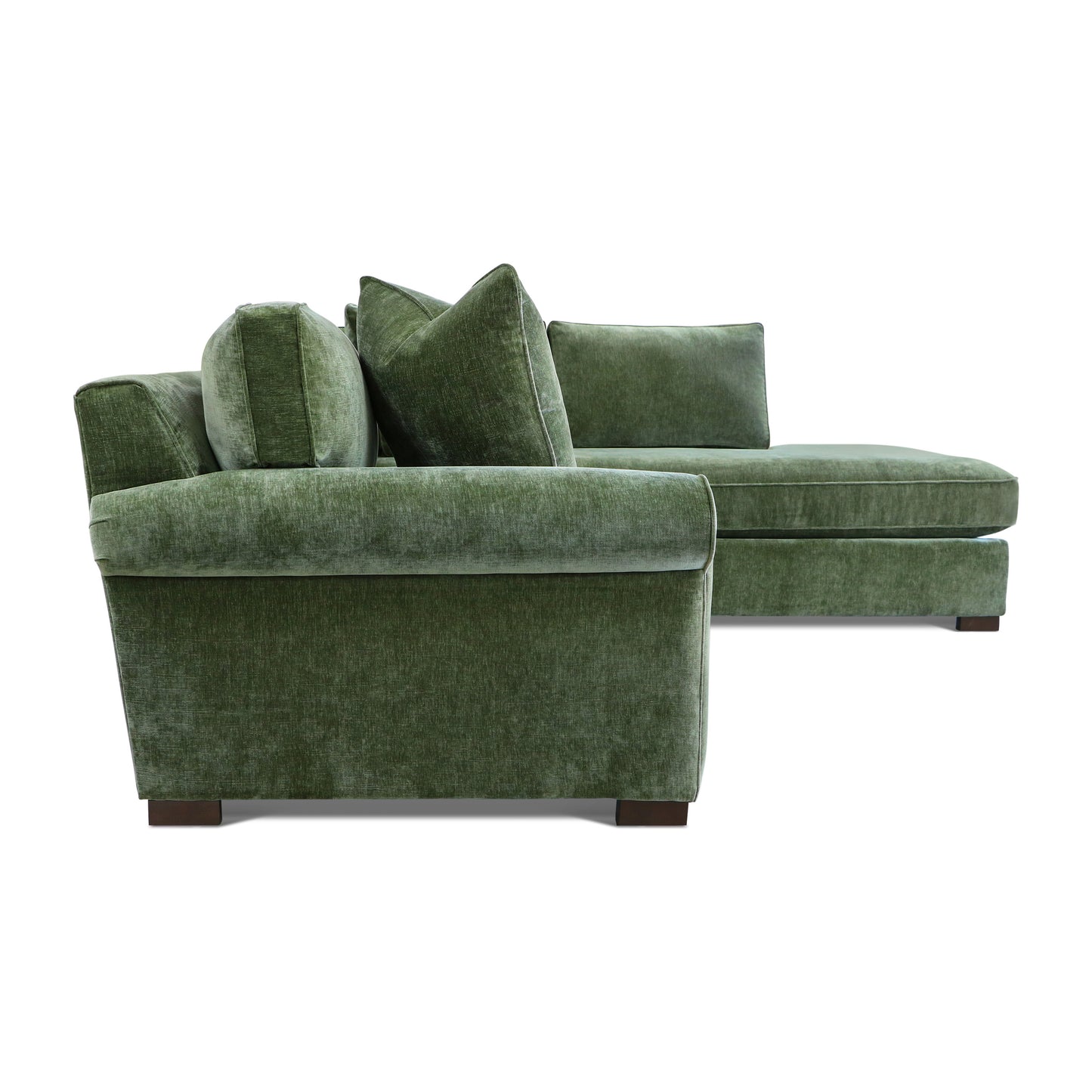 Berkley 113.5" Right-facing Bumper Sectional | Celest Green