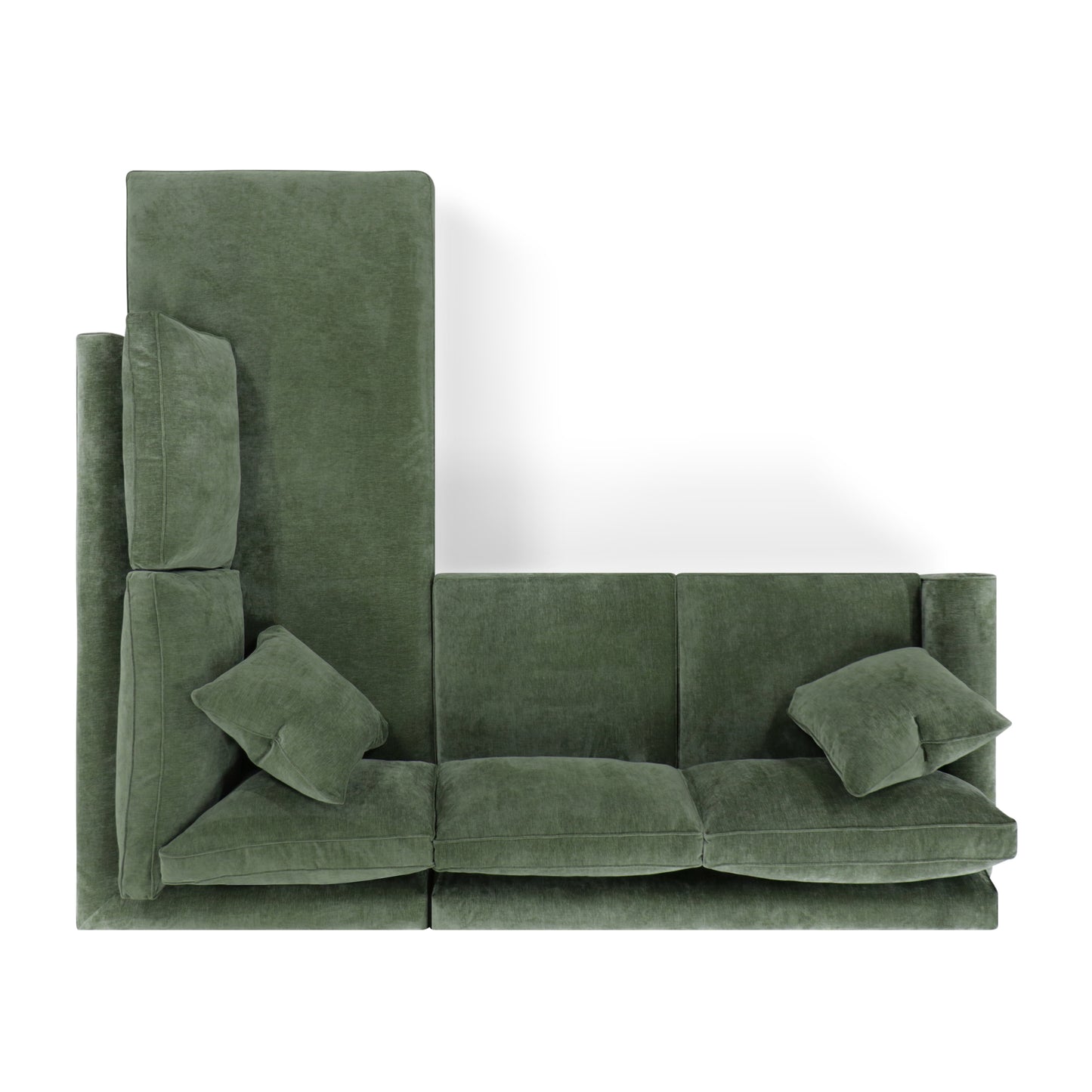 Berkley 113.5" Right-facing Bumper Sectional | Celest Green