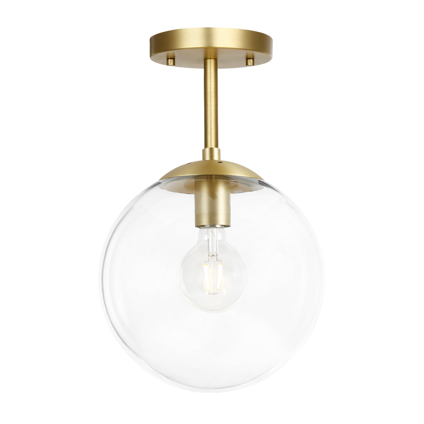 Zeno Globe Ceiling Light | Brass/Clear