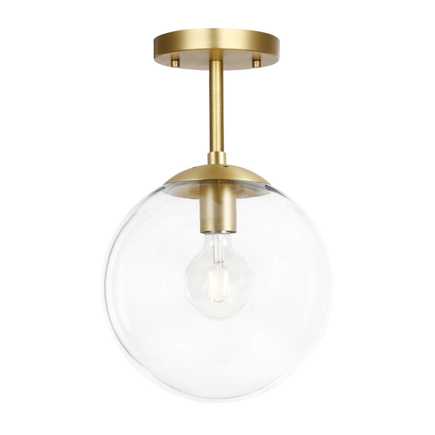 Zeno Globe Ceiling Light | Brass/Clear 