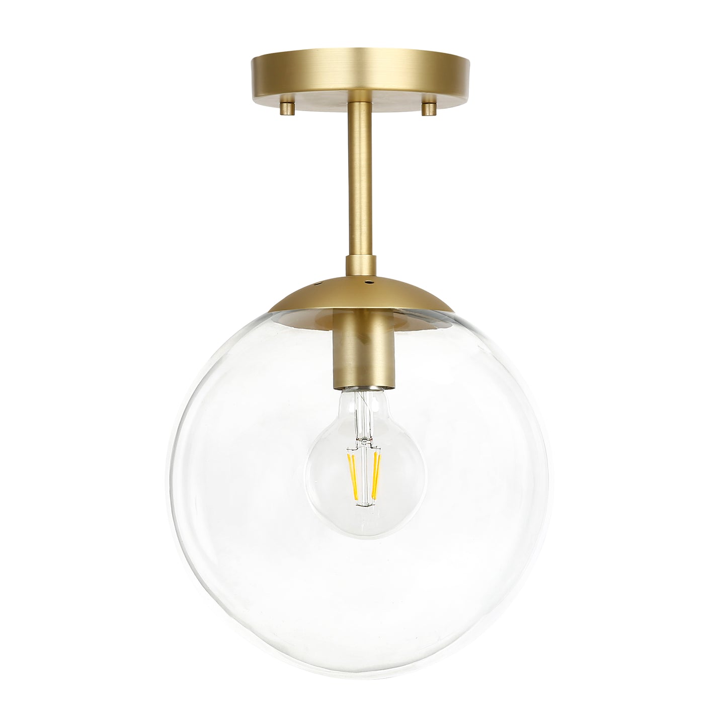 Zeno Globe Ceiling Light | Brass/Clear