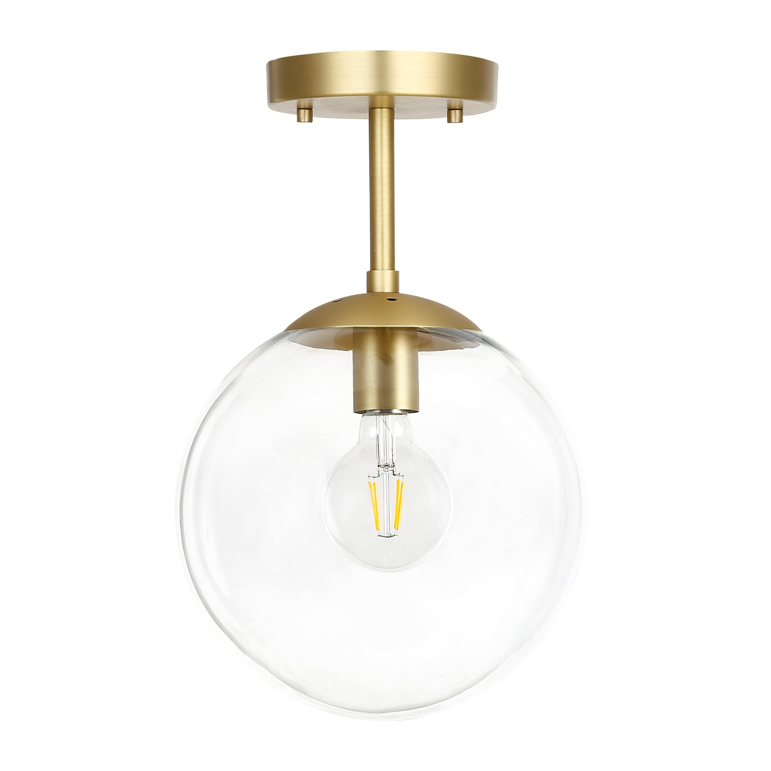 Zeno Globe Ceiling Light | Brass/Clear 