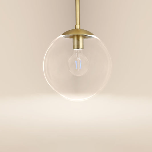 Zeno Globe Ceiling Light | Brass/Clear