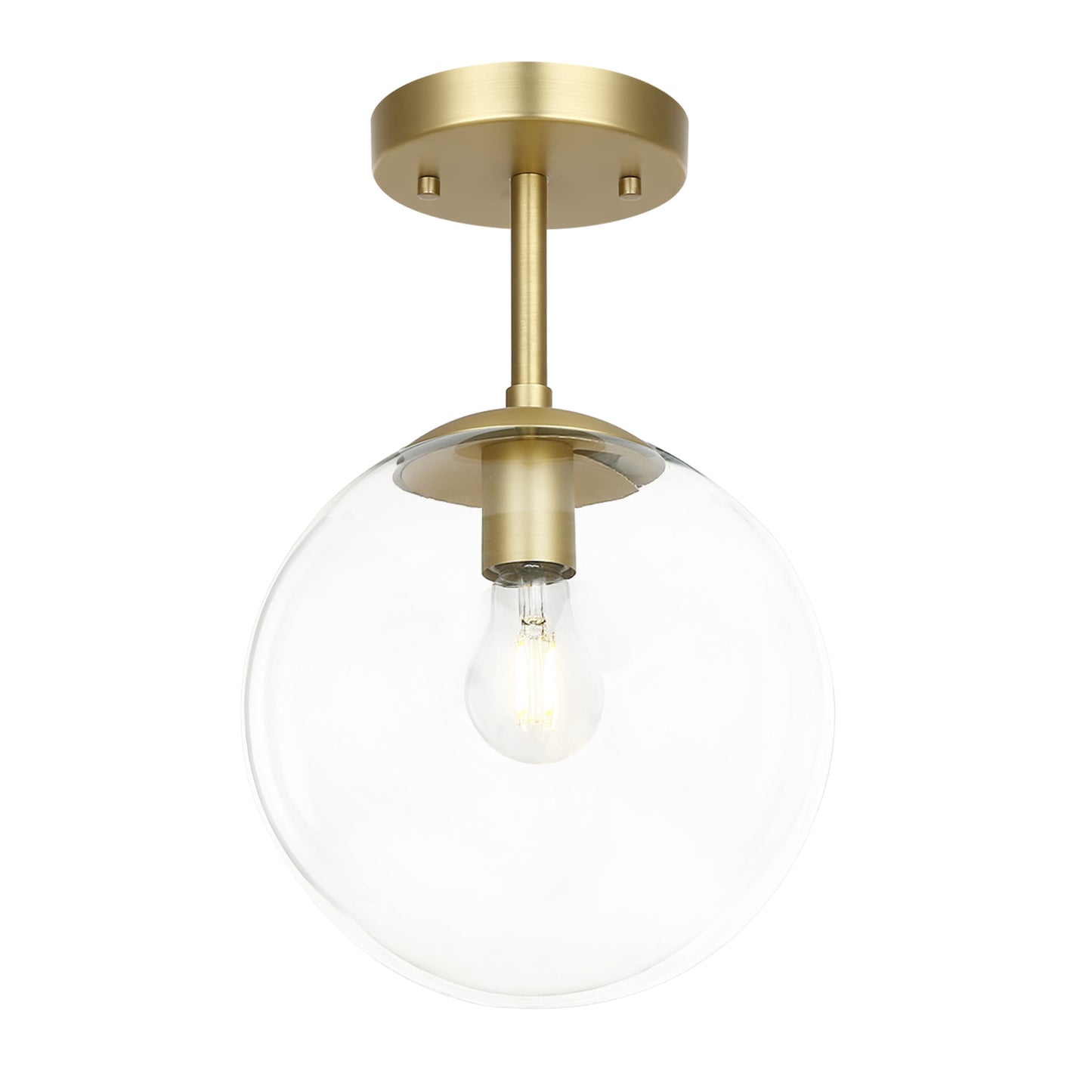 Zeno Globe Ceiling Light | Brass/Clear