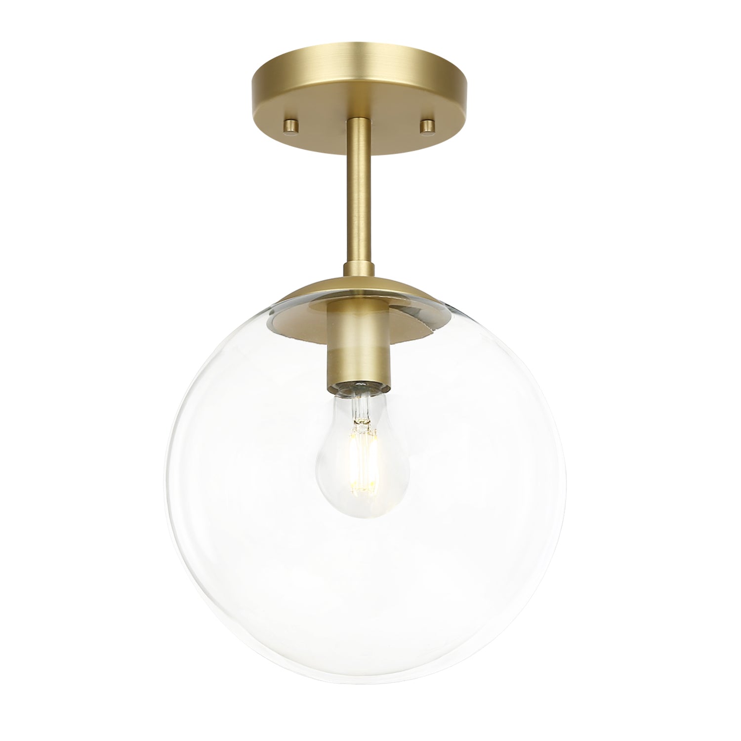 Zeno Globe Ceiling Light | Brass/Clear 