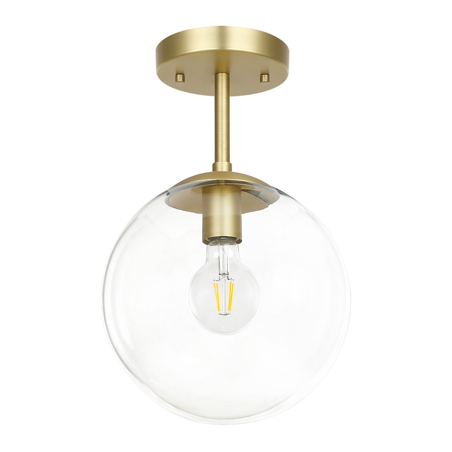 Zeno Globe Ceiling Light | Brass/Clear 