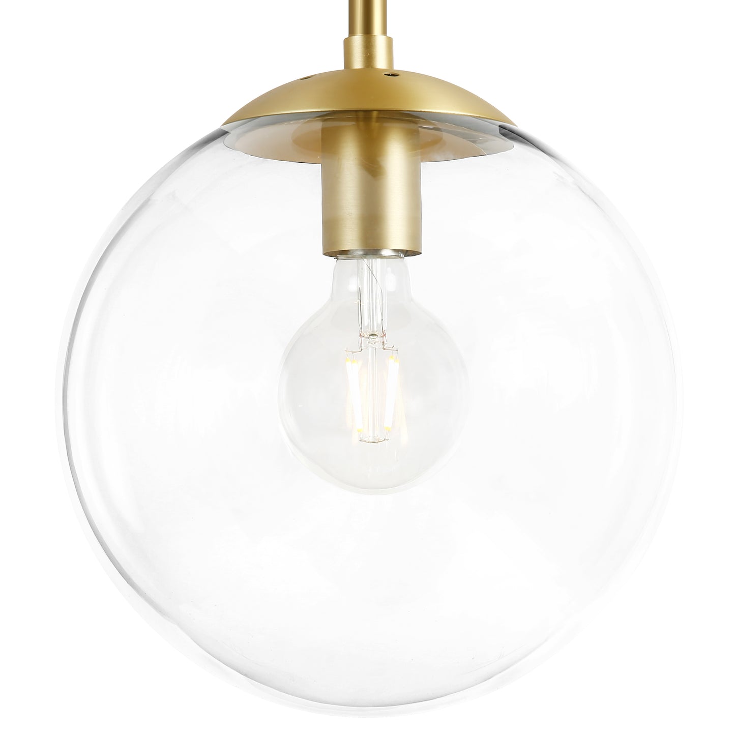 Zeno Globe Ceiling Light | Brass/Clear