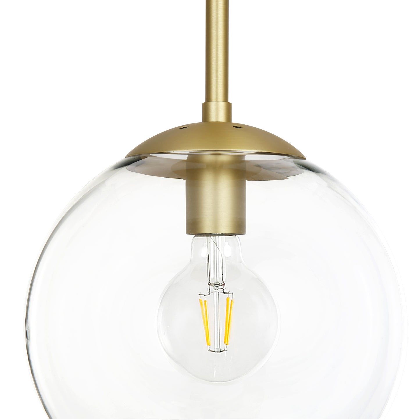 Zeno Globe Ceiling Light | Brass/Clear