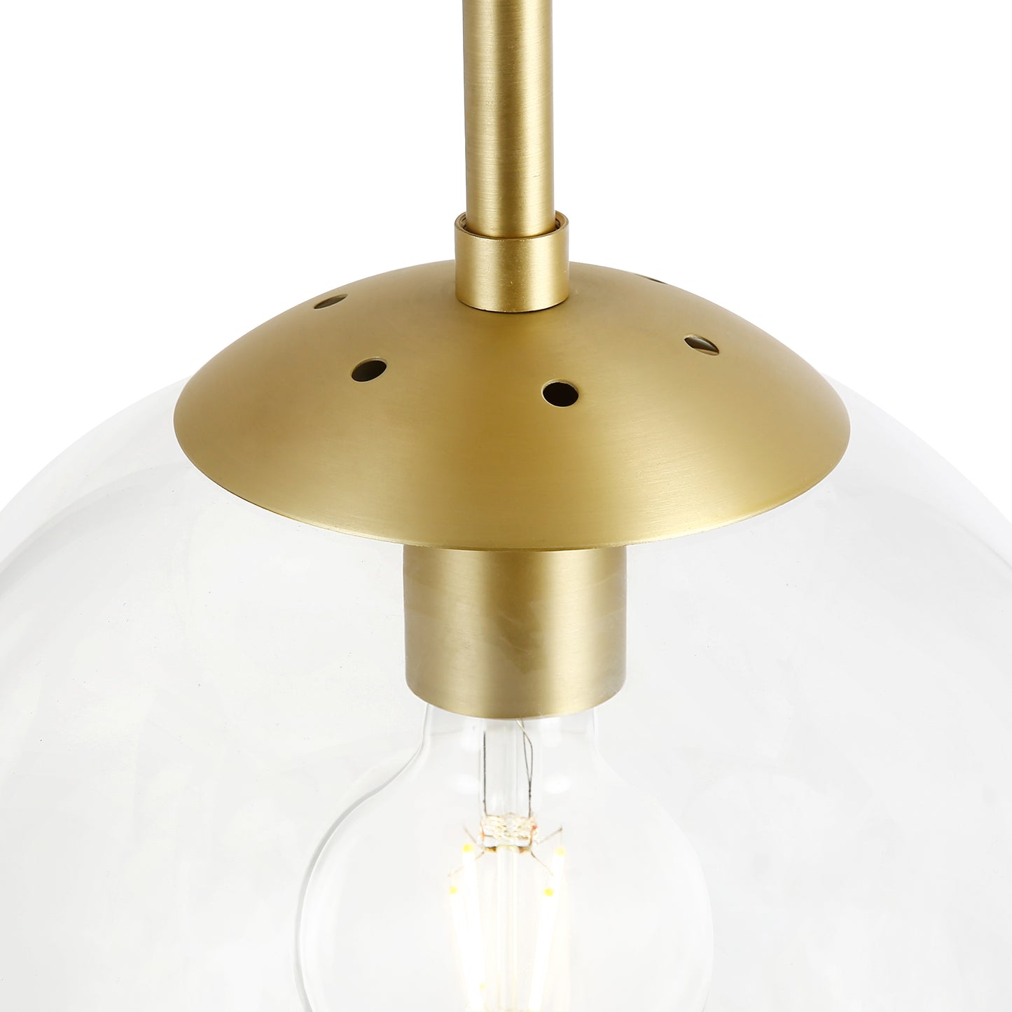 Zeno Globe Ceiling Light | Brass/Clear