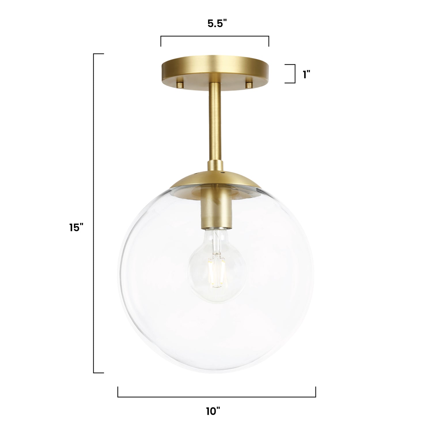 Zeno Globe Ceiling Light | Brass/Clear 