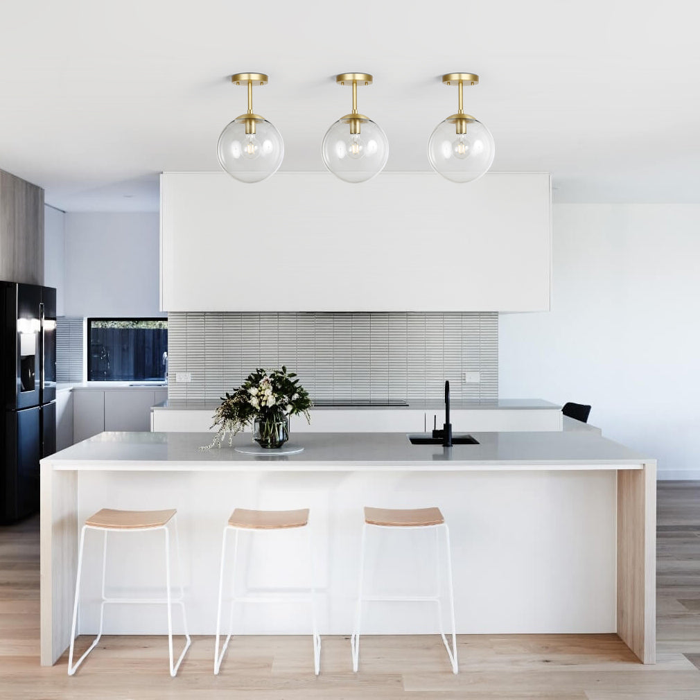 Zeno Globe Ceiling Light | Brass/Clear 