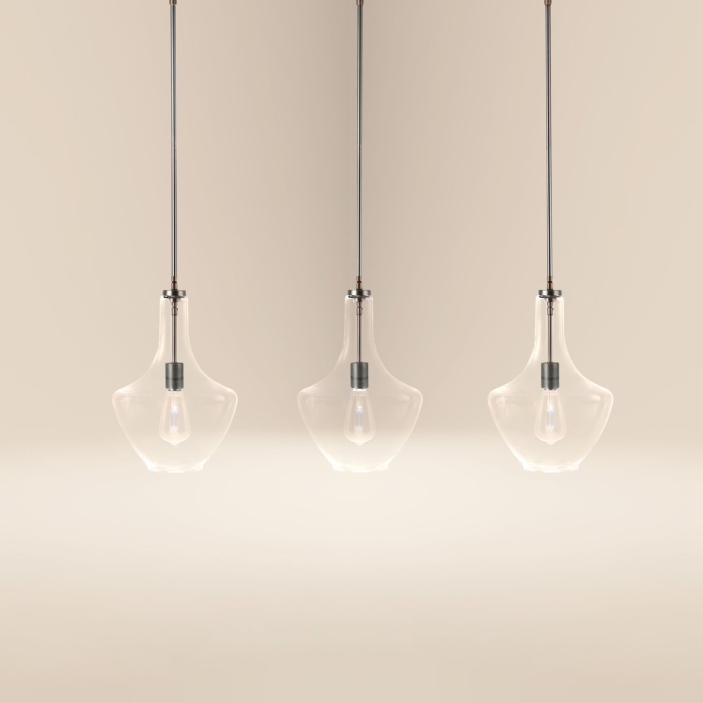 Modena 3-Light Island Light | Modern Bronze/Clear