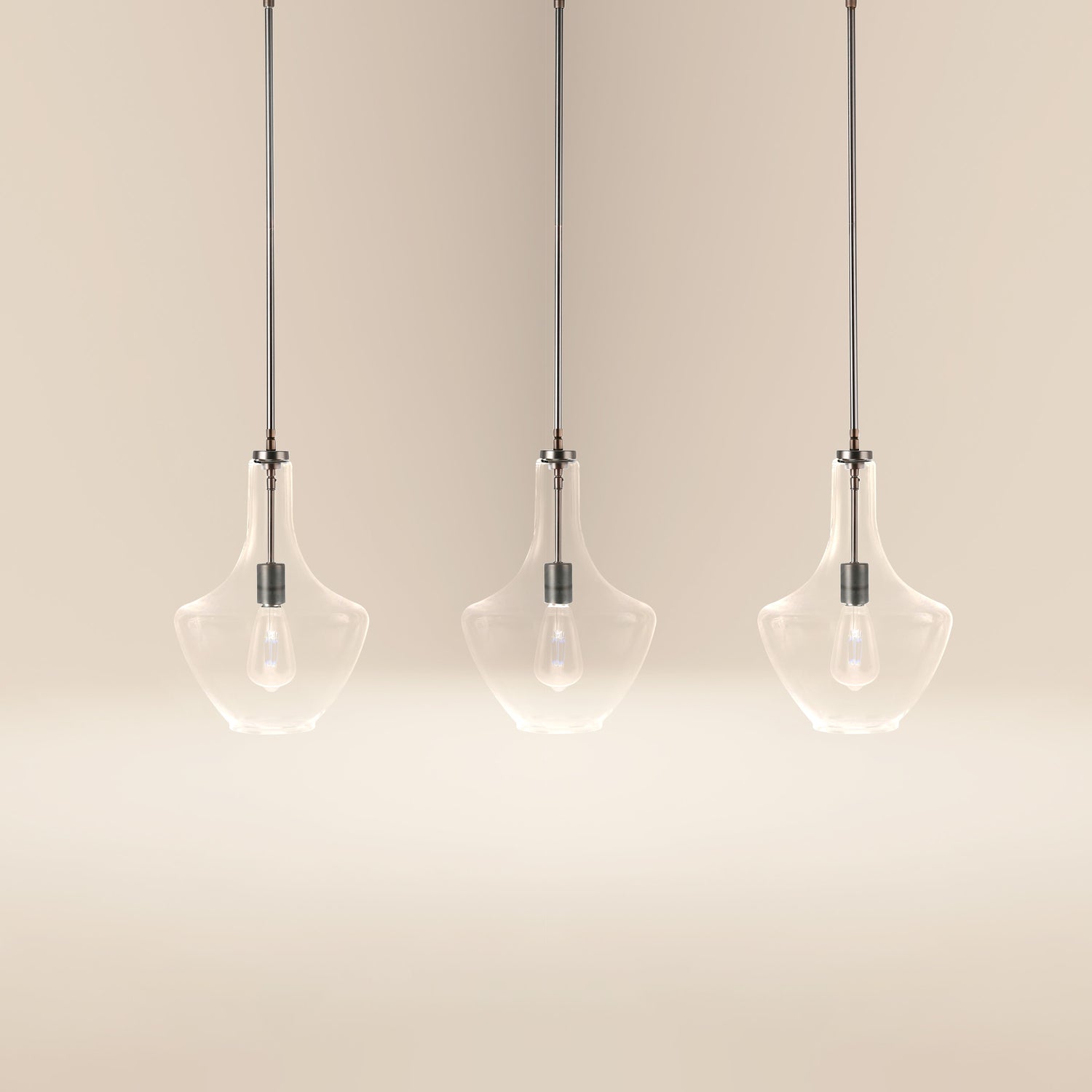 Modena 3-Light Island Light | Modern Bronze/Clear 
