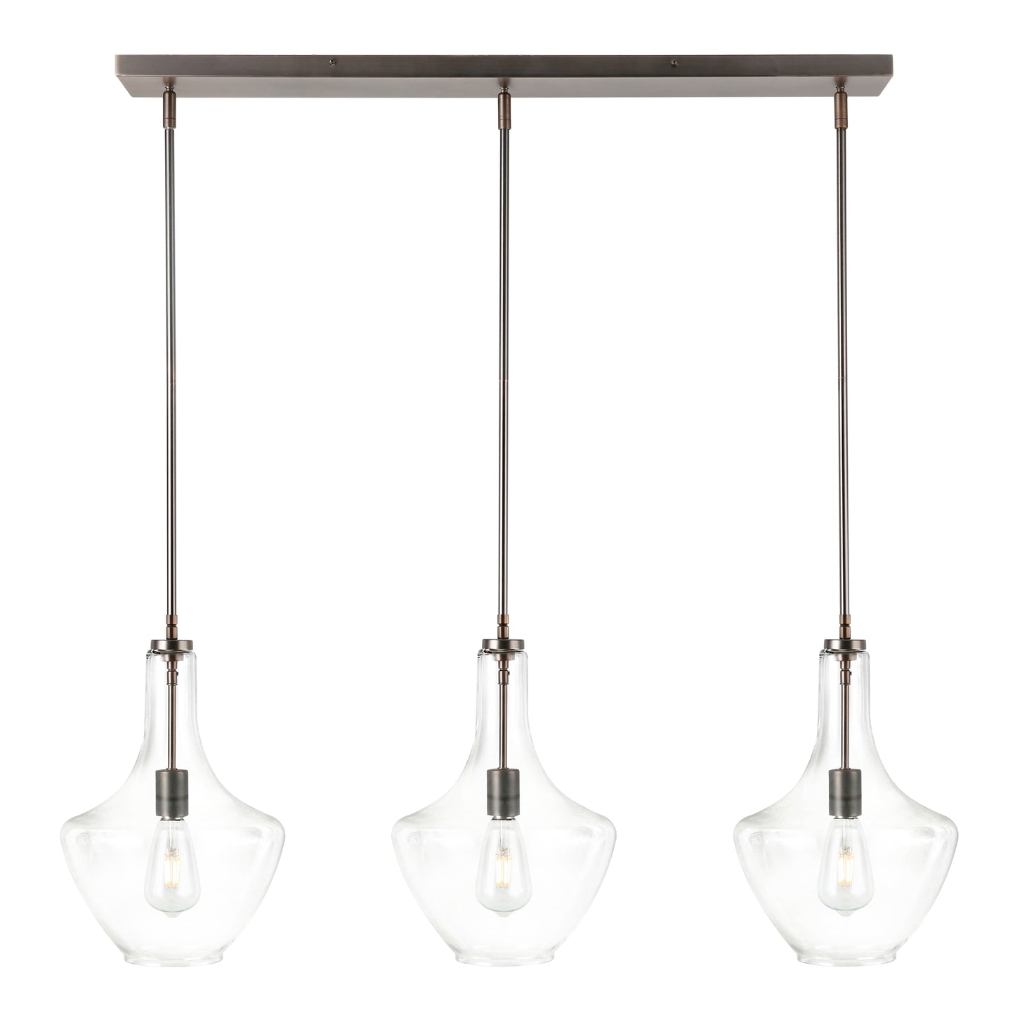 Modena 3-Light Island Light | Modern Bronze/Clear