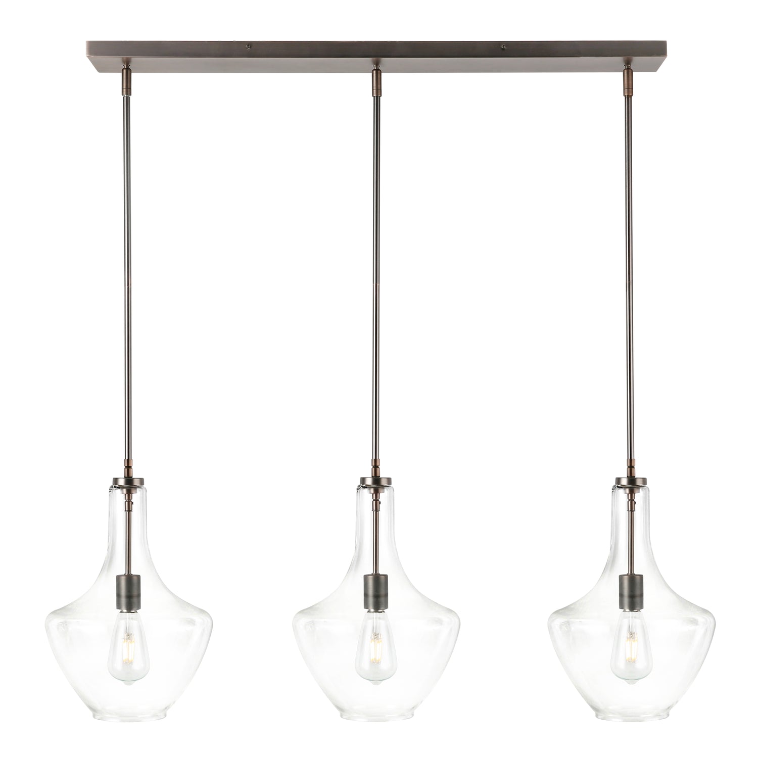 Modena 3-Light Island Light | Modern Bronze/Clear 