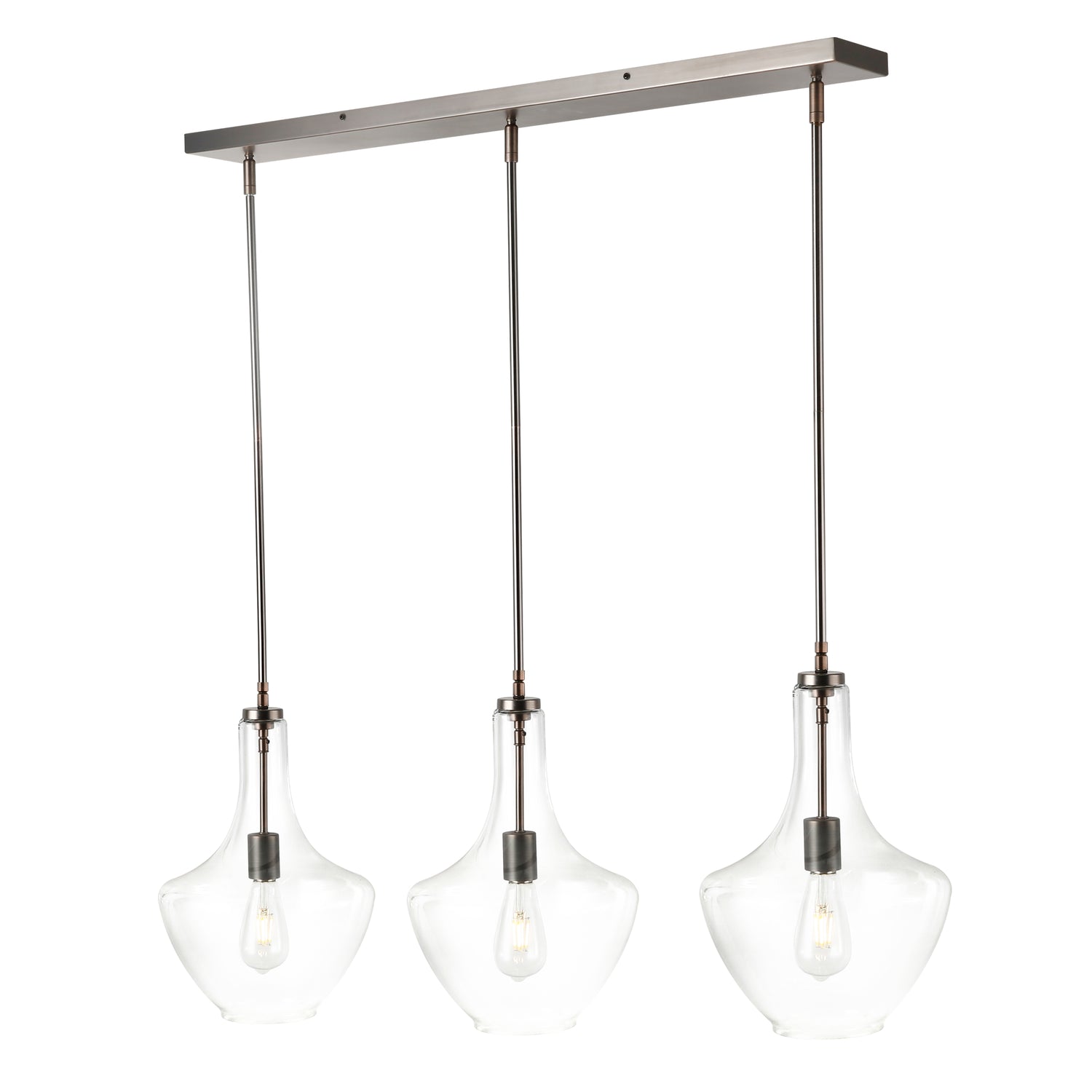 Modena 3-Light Island Light | Modern Bronze/Clear 