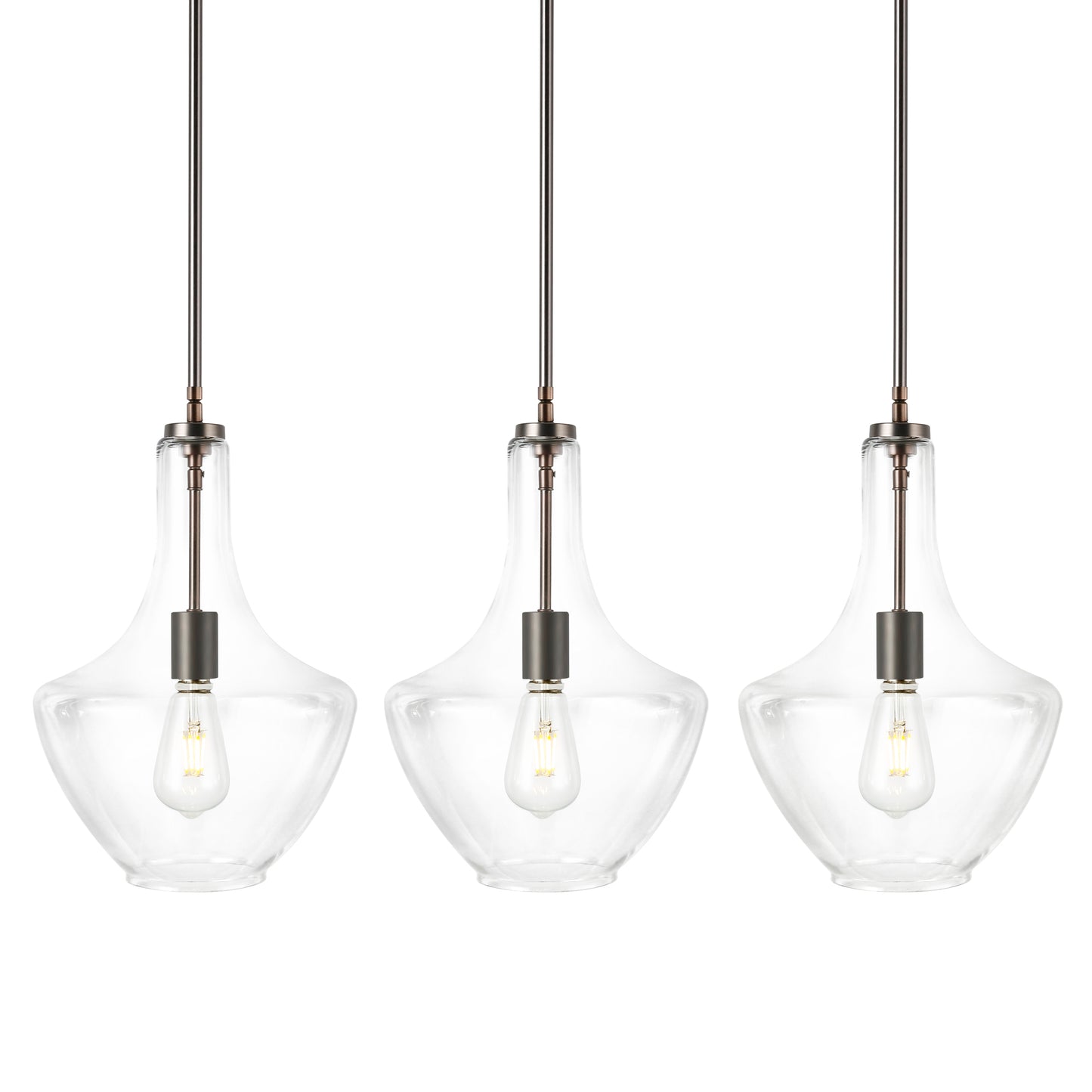 Modena 3-Light Island Light | Modern Bronze/Clear