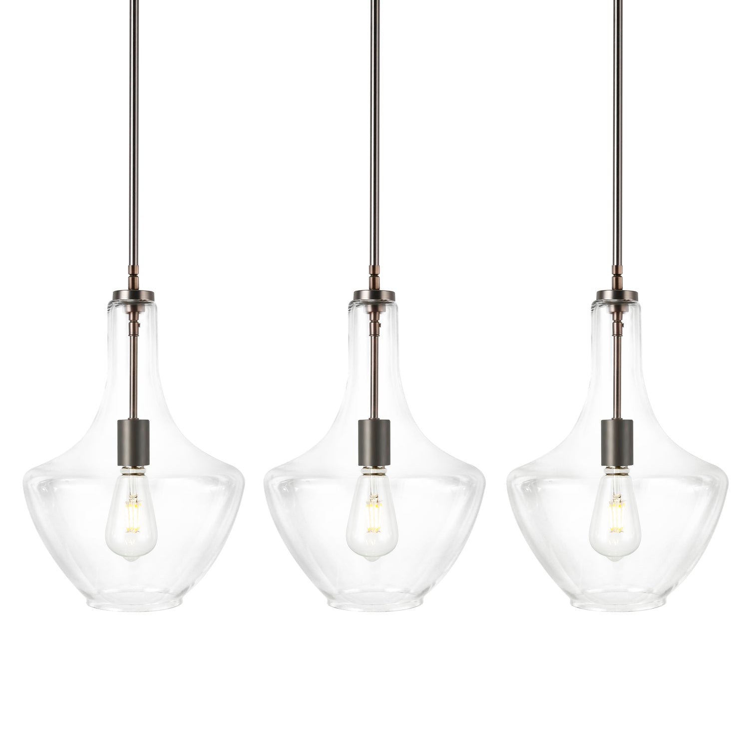 Modena 3-Light Island Light | Modern Bronze/Clear 