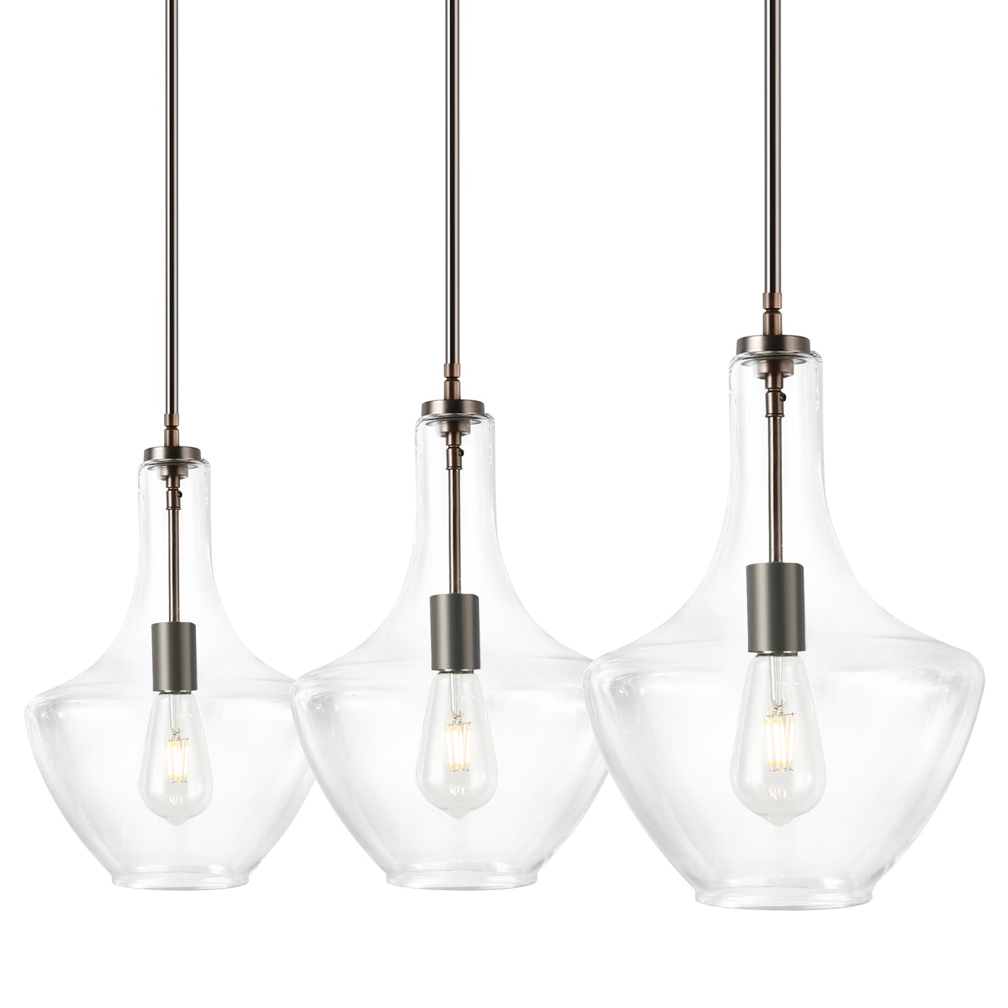 Modena 3-Light Island Light | Modern Bronze/Clear