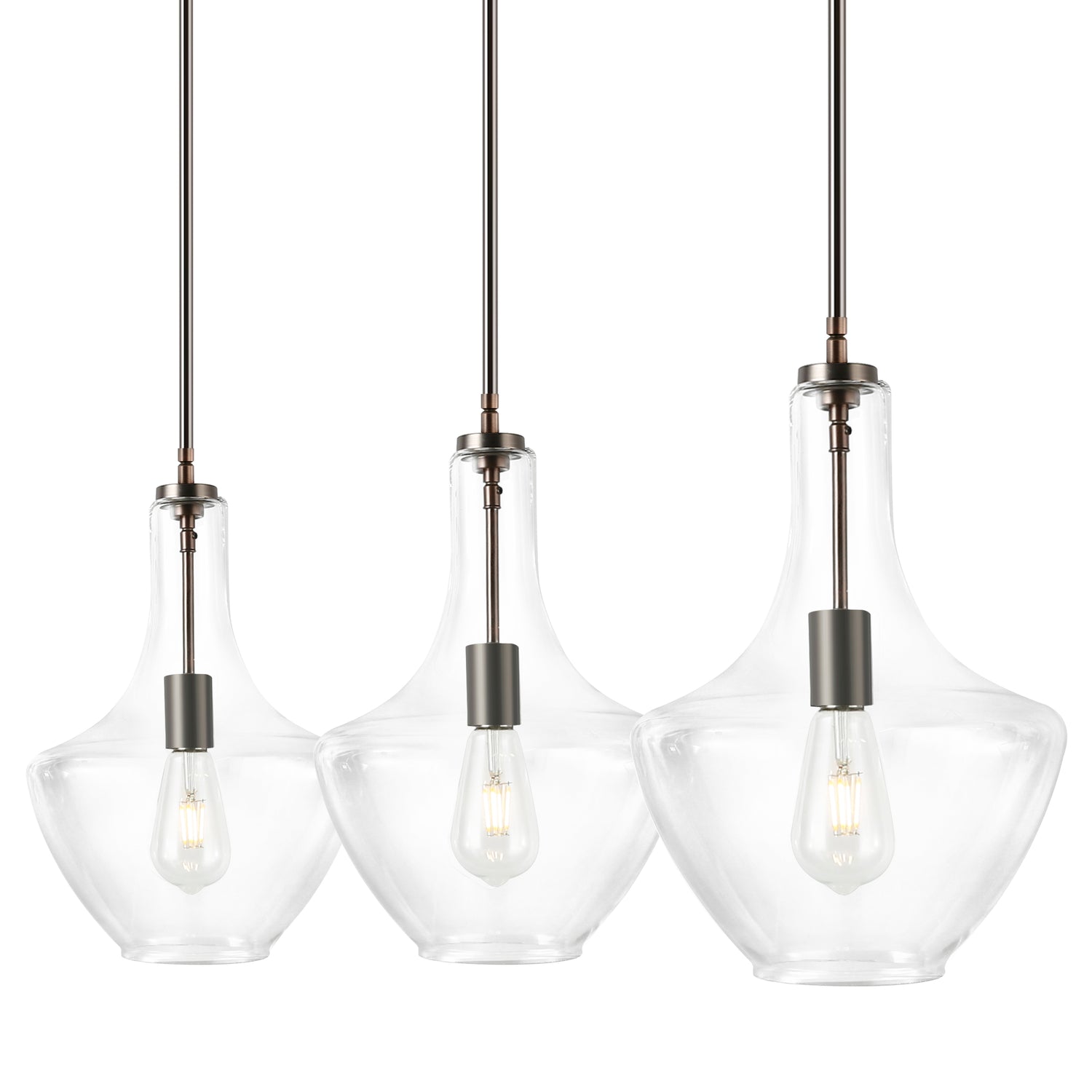 Modena 3-Light Island Light | Modern Bronze/Clear 