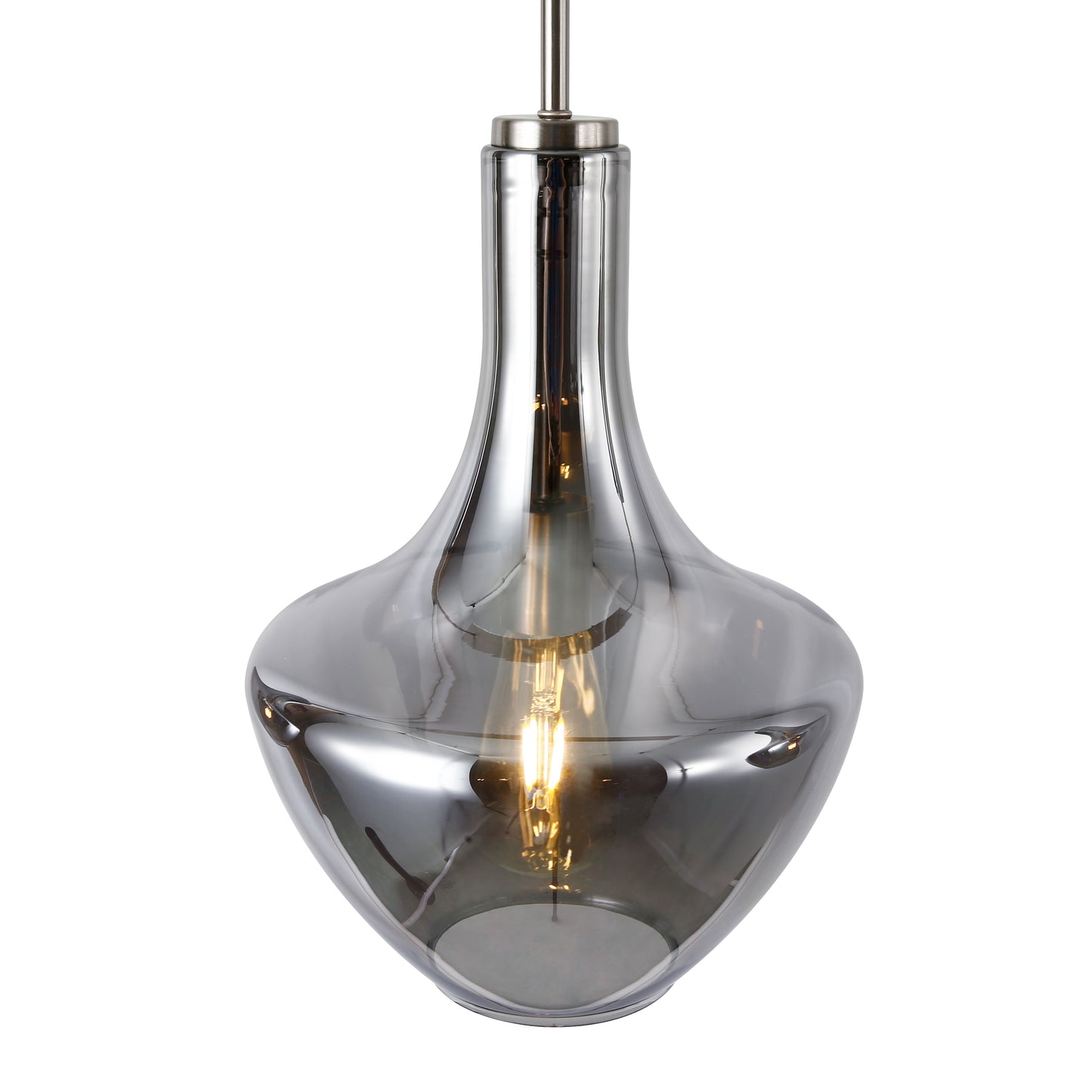 Modena 3-Light Island Light | Satin Nickel/Smokey