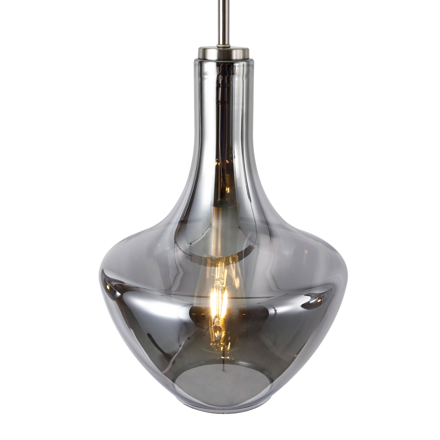 Modena 3-Light Island Light | Satin Nickel/Smokey 