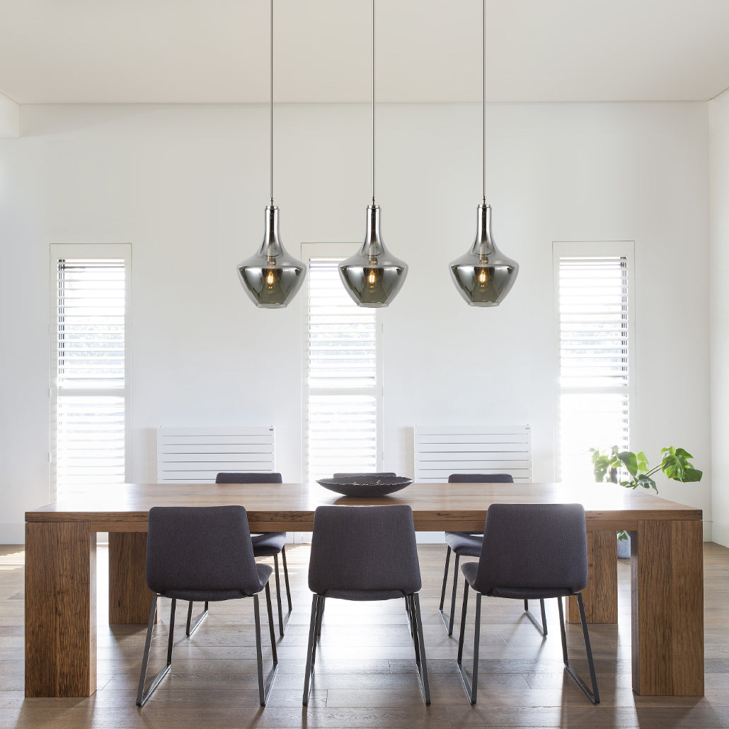 Modena 3-Light Island Light | Satin Nickel/Smokey