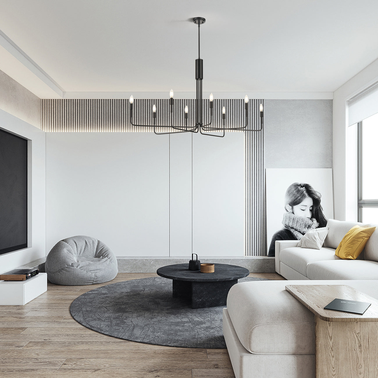 Bella 8-Light Chandelier | Black 