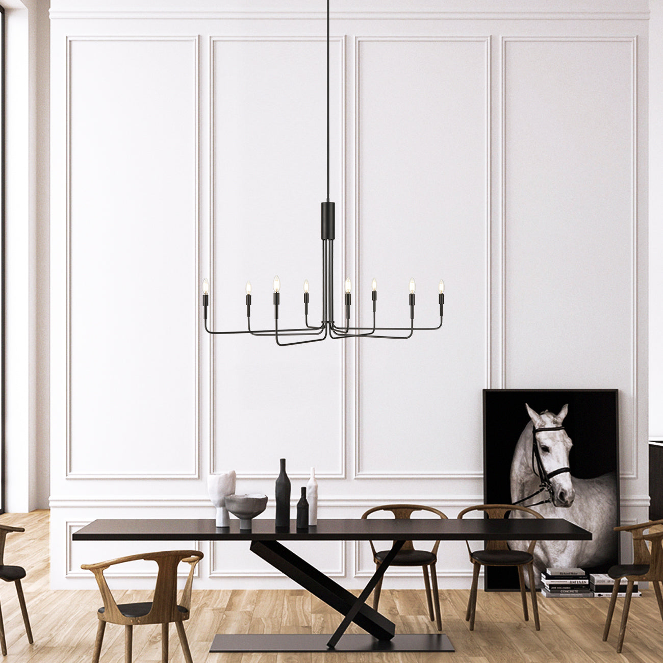 Bella 8-Light Chandelier | Black