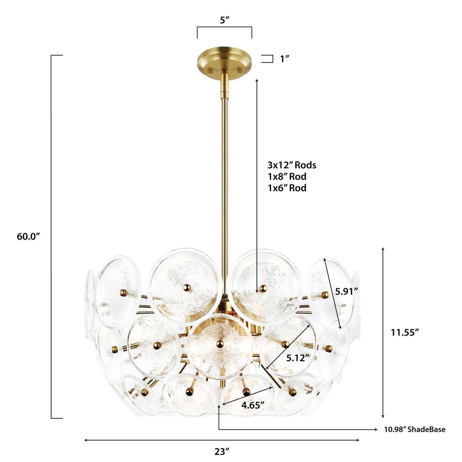 Chambery 6-Light Chandelier | Brushed Brass/Clear 