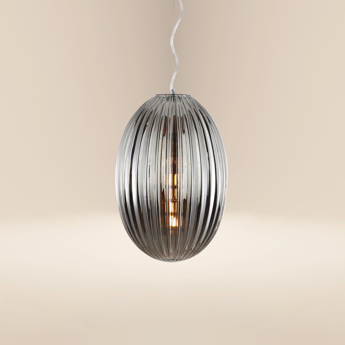 Opal 12" Glass Pendant Light | Chrome/Smokey