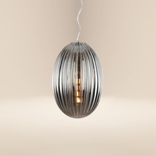 Opal 12" Glass Pendant Light | Chrome/Smokey