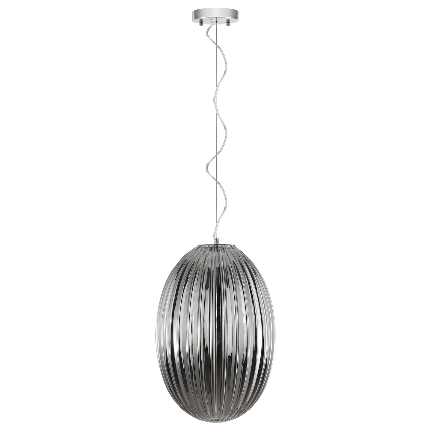 Opal 12" Glass Pendant Light | Chrome/Smokey