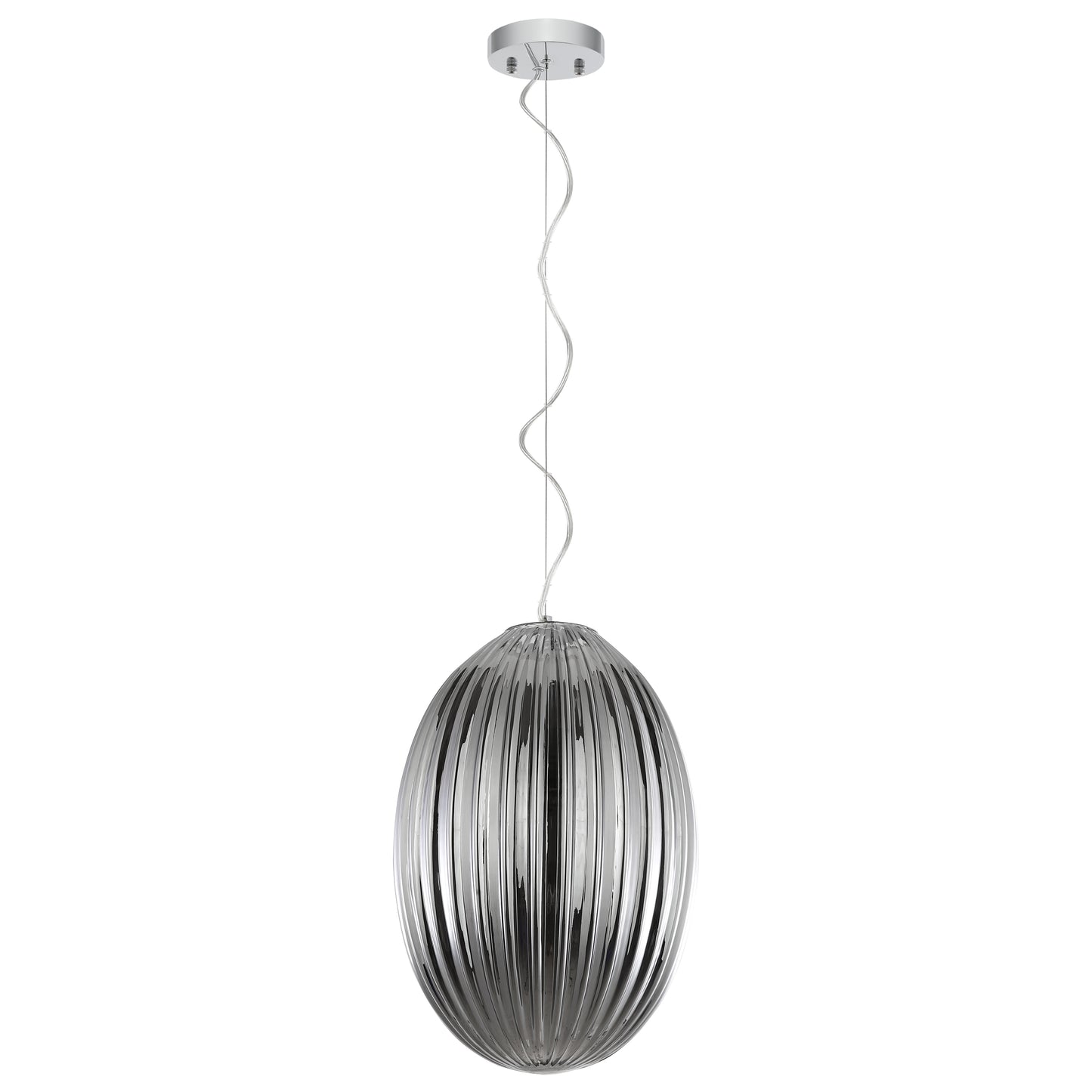 Opal 12" Glass Pendant Light | Chrome/Smokey