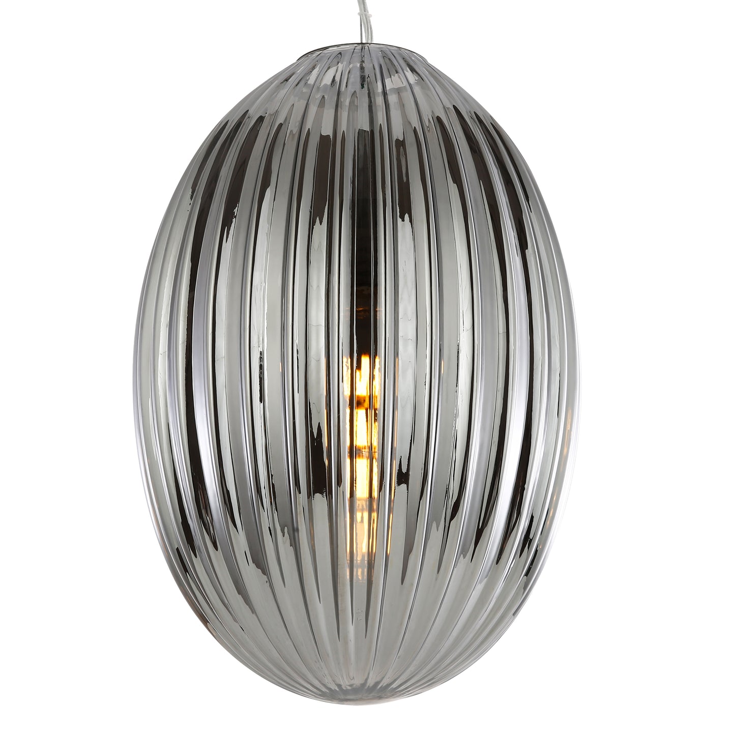 Opal 12" Glass Pendant Light | Chrome/Smokey