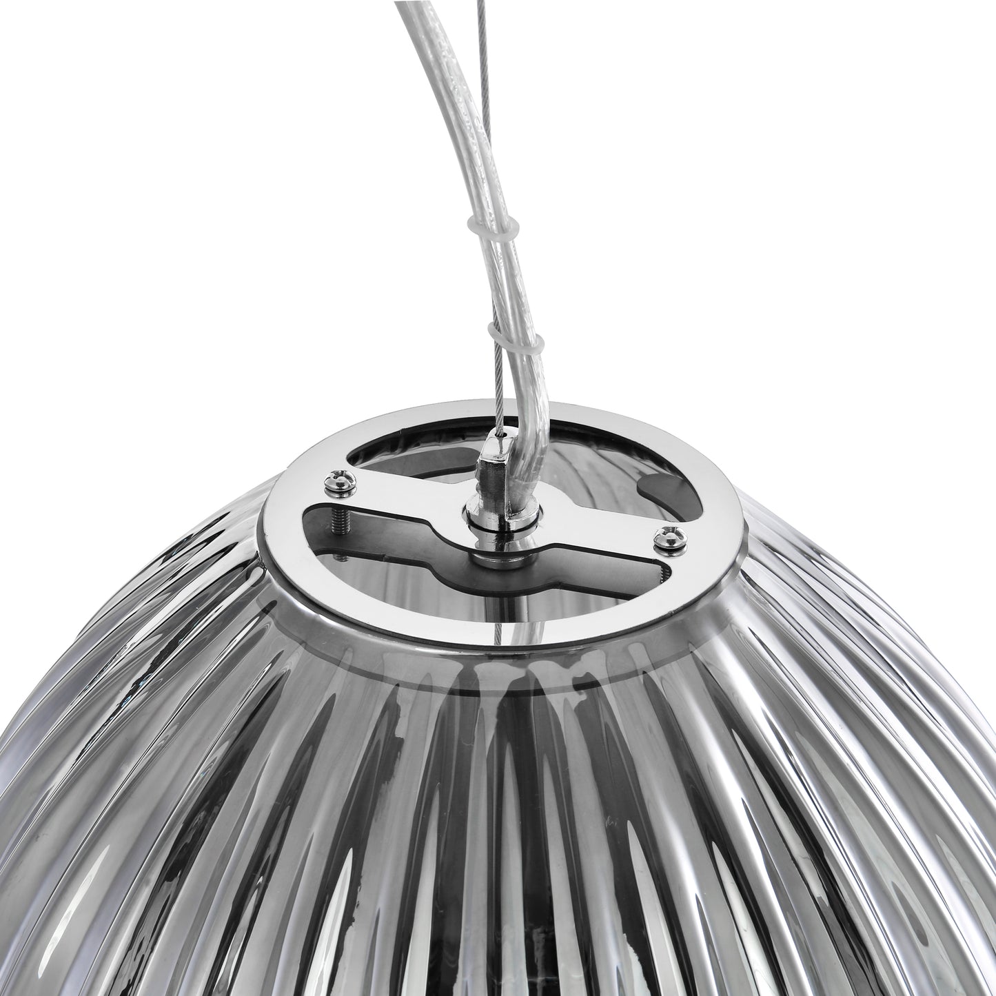 Opal 12" Glass Pendant Light | Chrome/Smokey