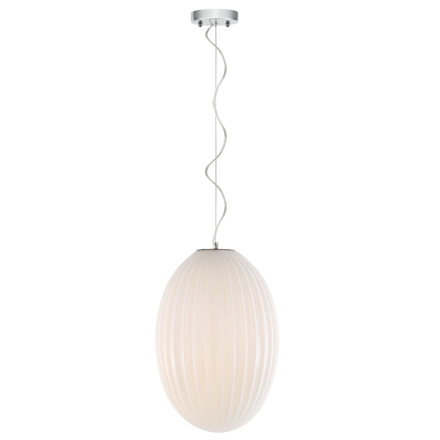 Opal 12" Glass Pendant Light | Chrome/Opal