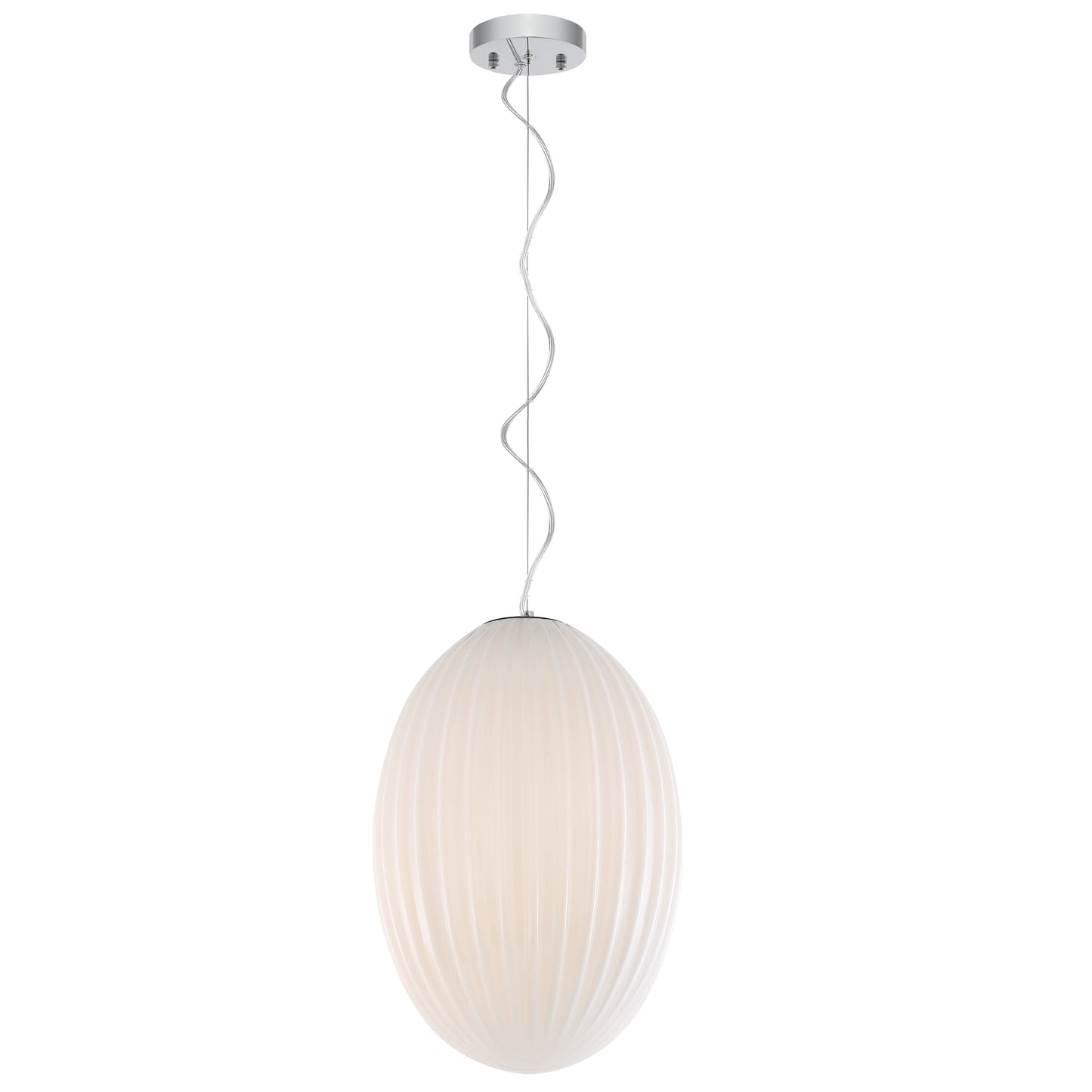 Opal 12" Glass Pendant Light | Chrome/Opal