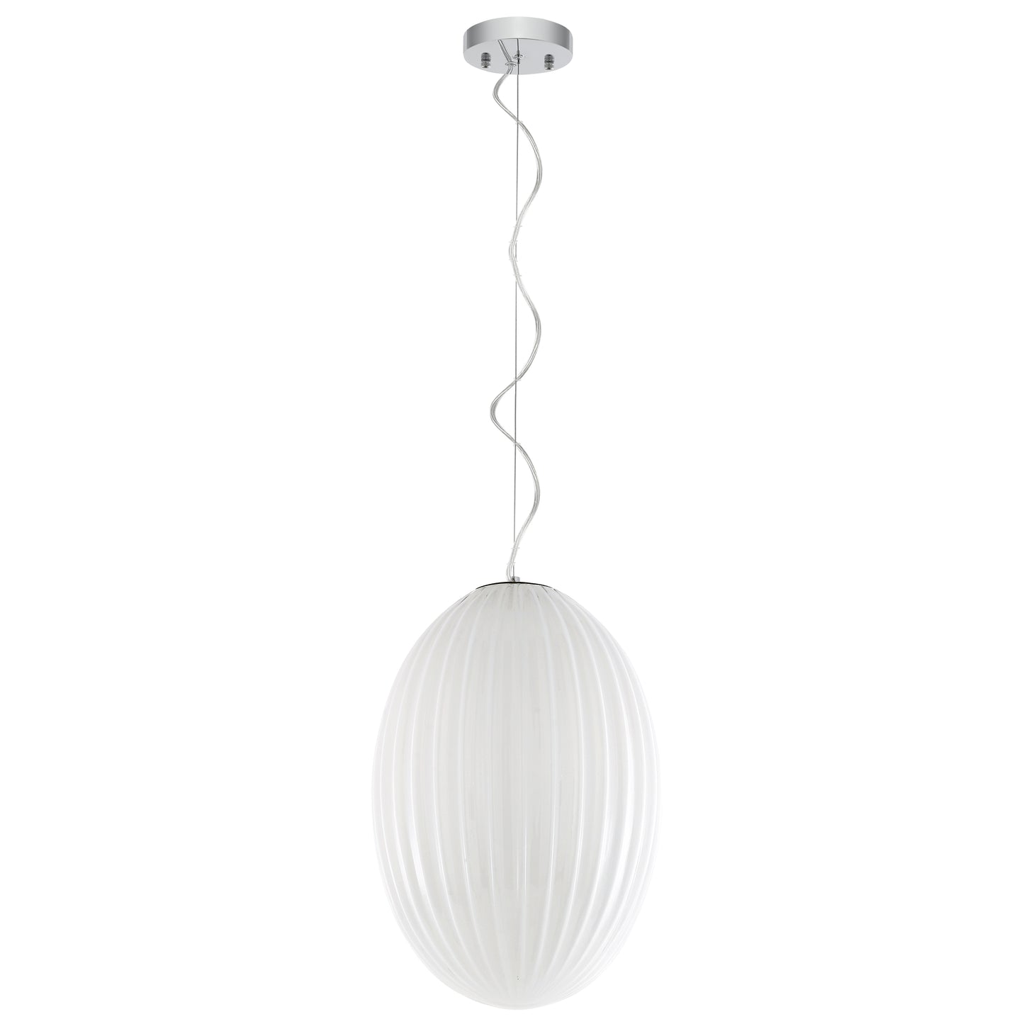Opal 12" Glass Pendant Light | Chrome/Opal
