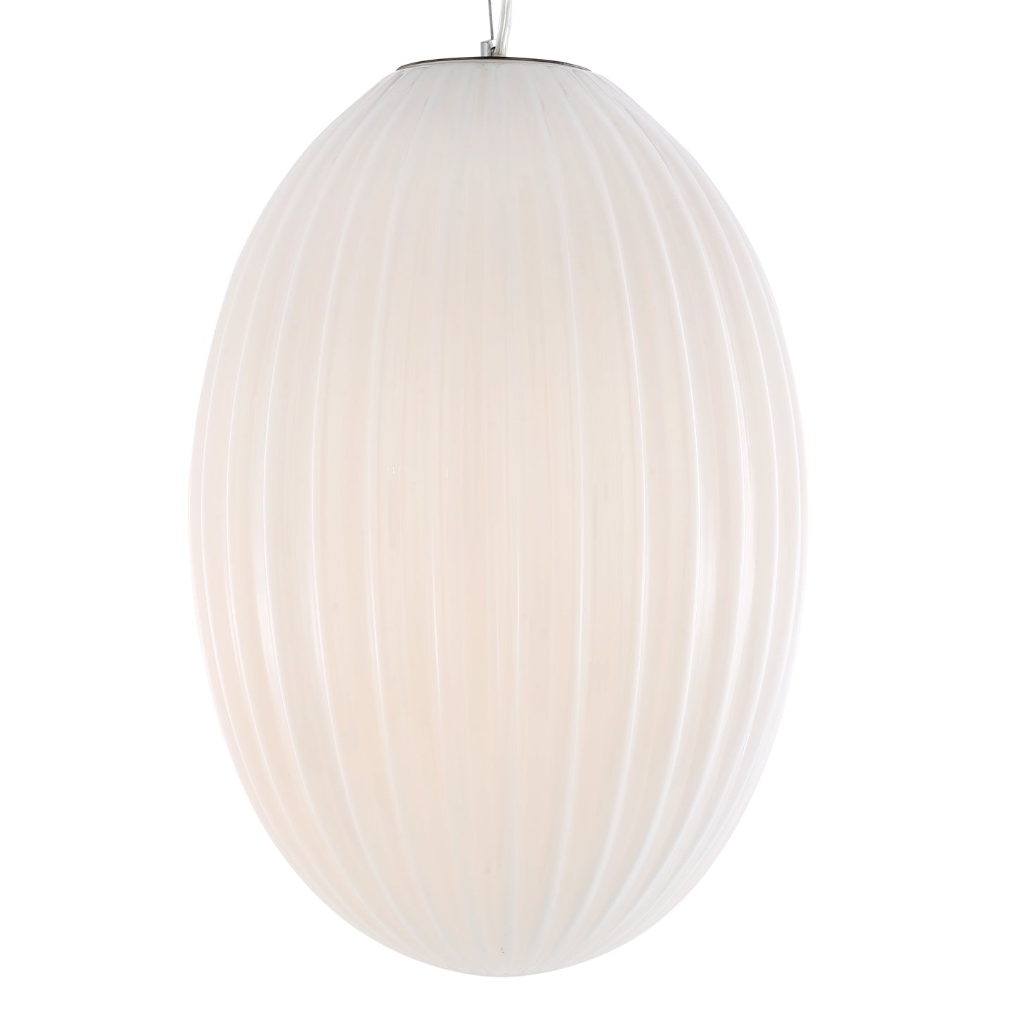 Opal 12" Glass Pendant Light | Chrome/Opal