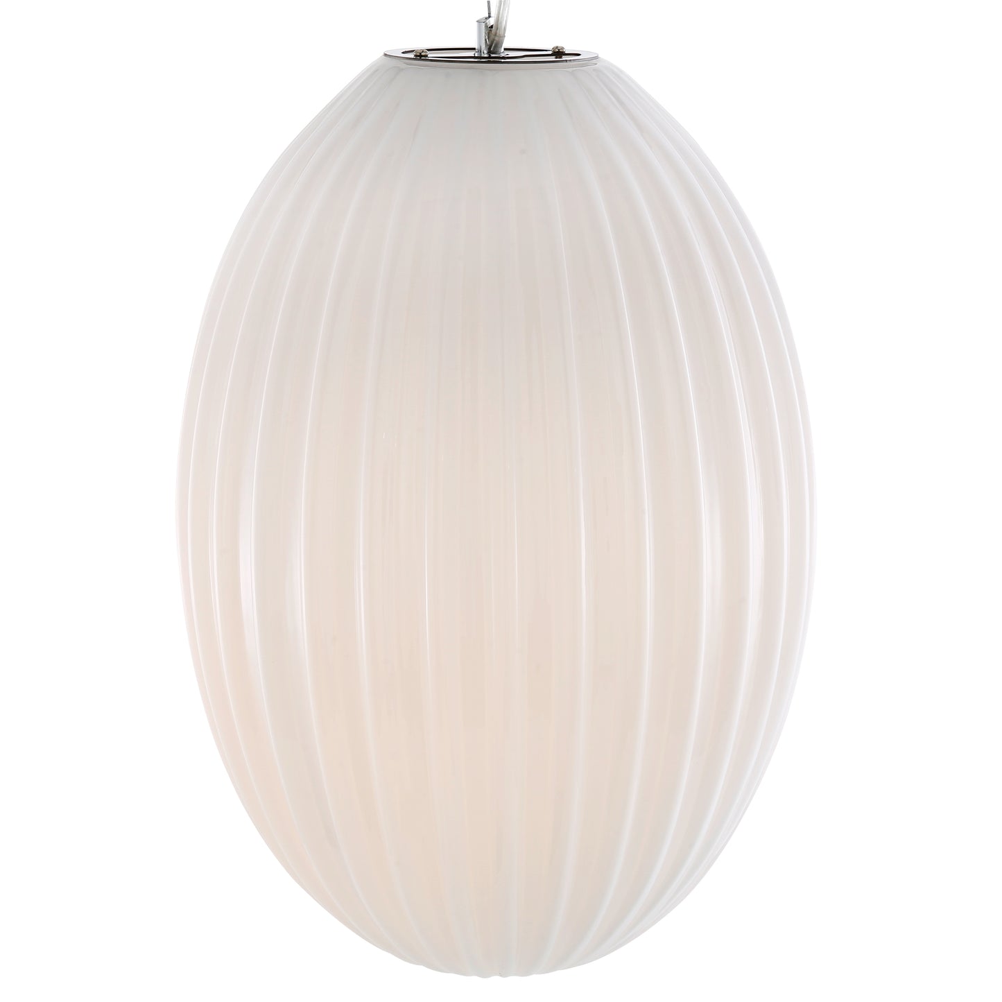 Opal 12" Glass Pendant Light | Chrome/Opal