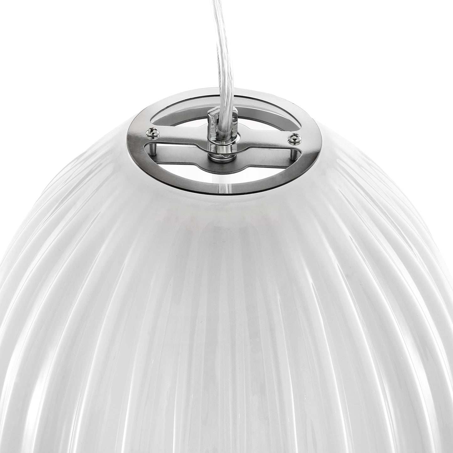 Opal 12" Glass Pendant Light | Chrome/Opal