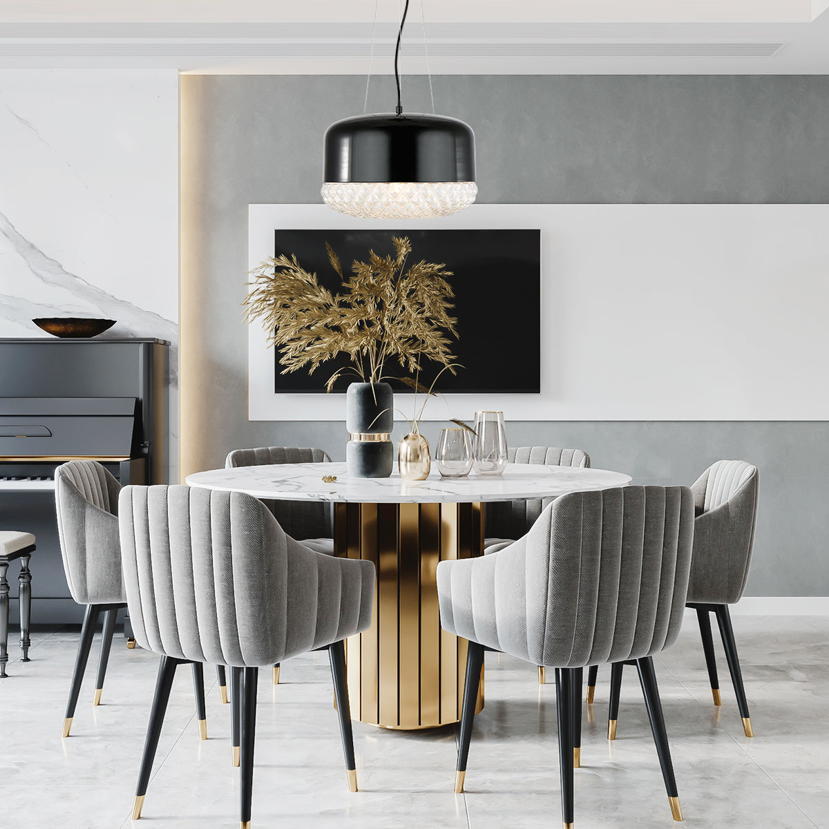 Enzo Pendant Light | Black/Clear 