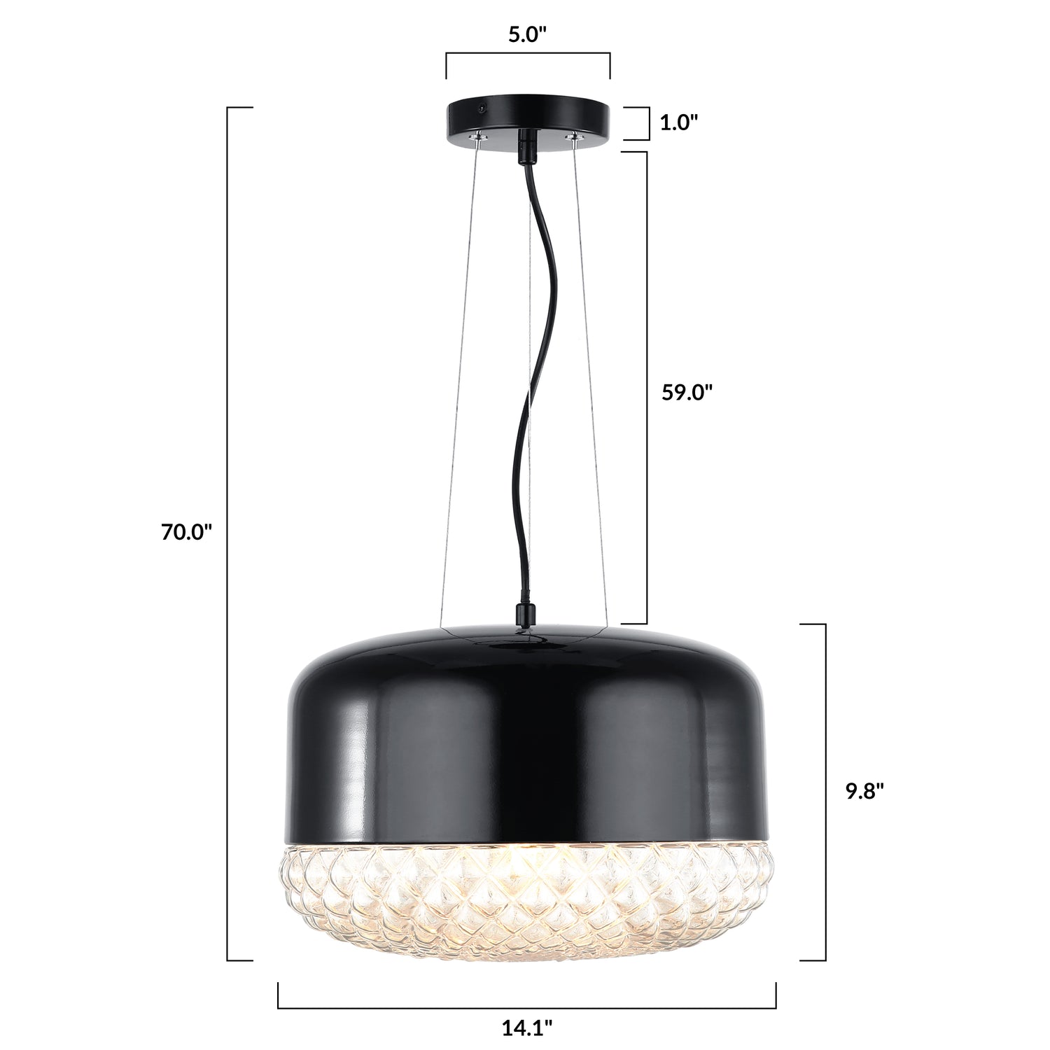 Enzo Pendant Light | Black/Clear 