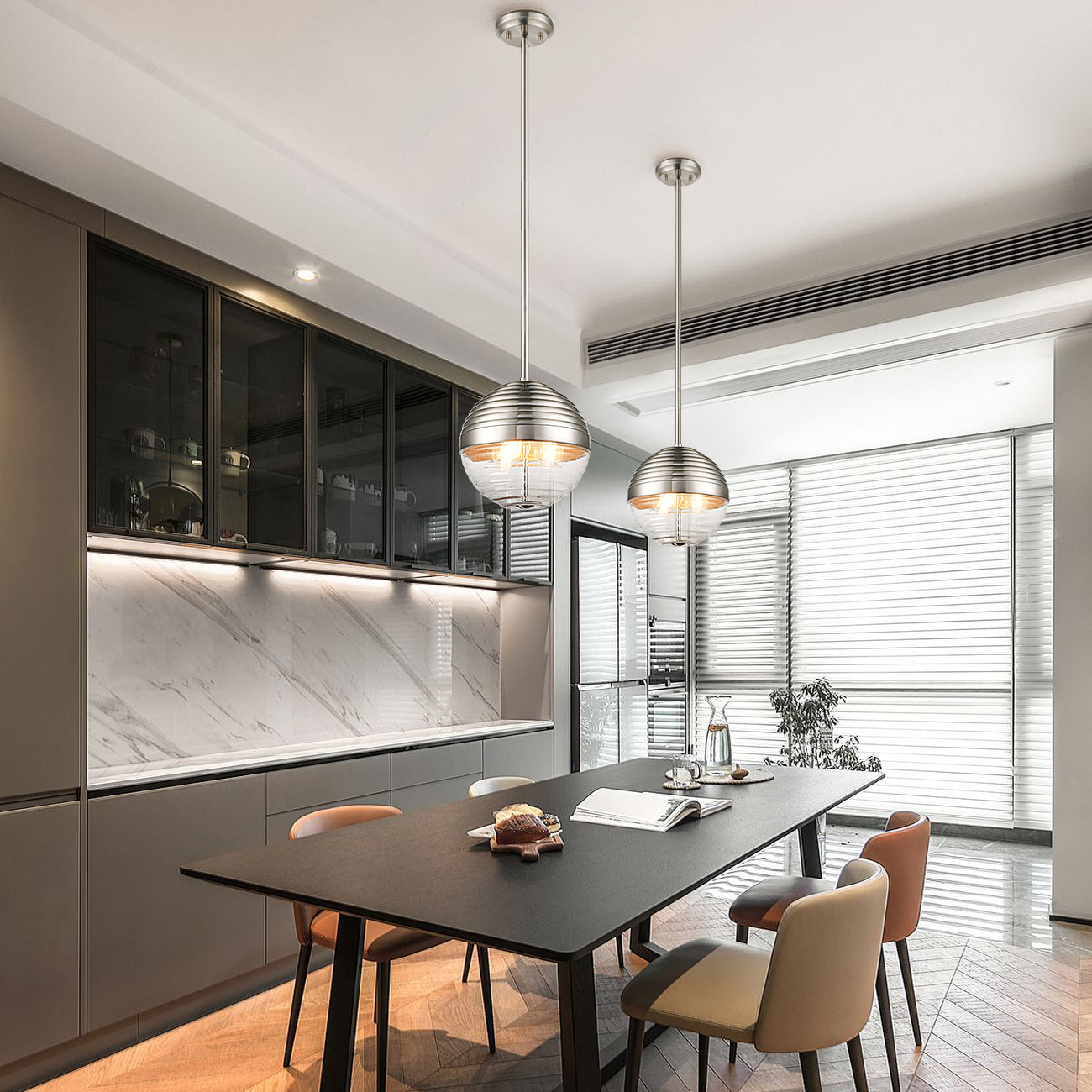 Bea Pendant Light | Satin Nickel/Clear 